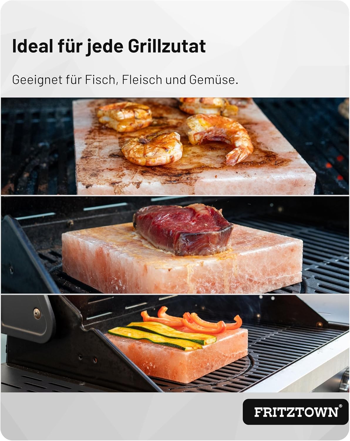 Thumbnail 4 de FRITZTOWN Deluxe Grill-Salzstein 2er-Set 20×10×2,5 cm – Feiner Geschmack durch Kristallsalz