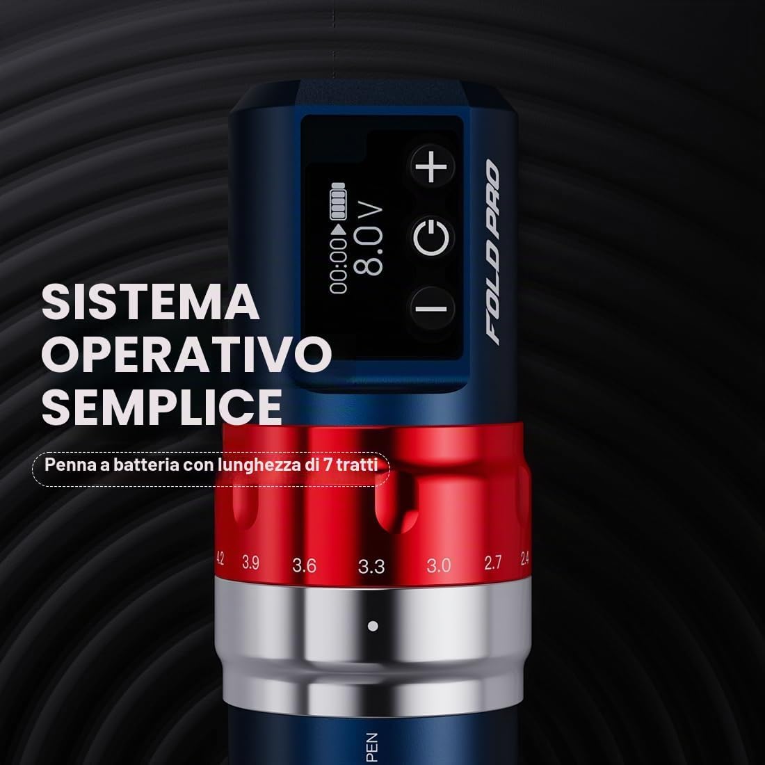 Detalle de Dragonhawk Fold Pro Wireless Tattoo Maschine Pen – Stilo, Potenza e Versatilità