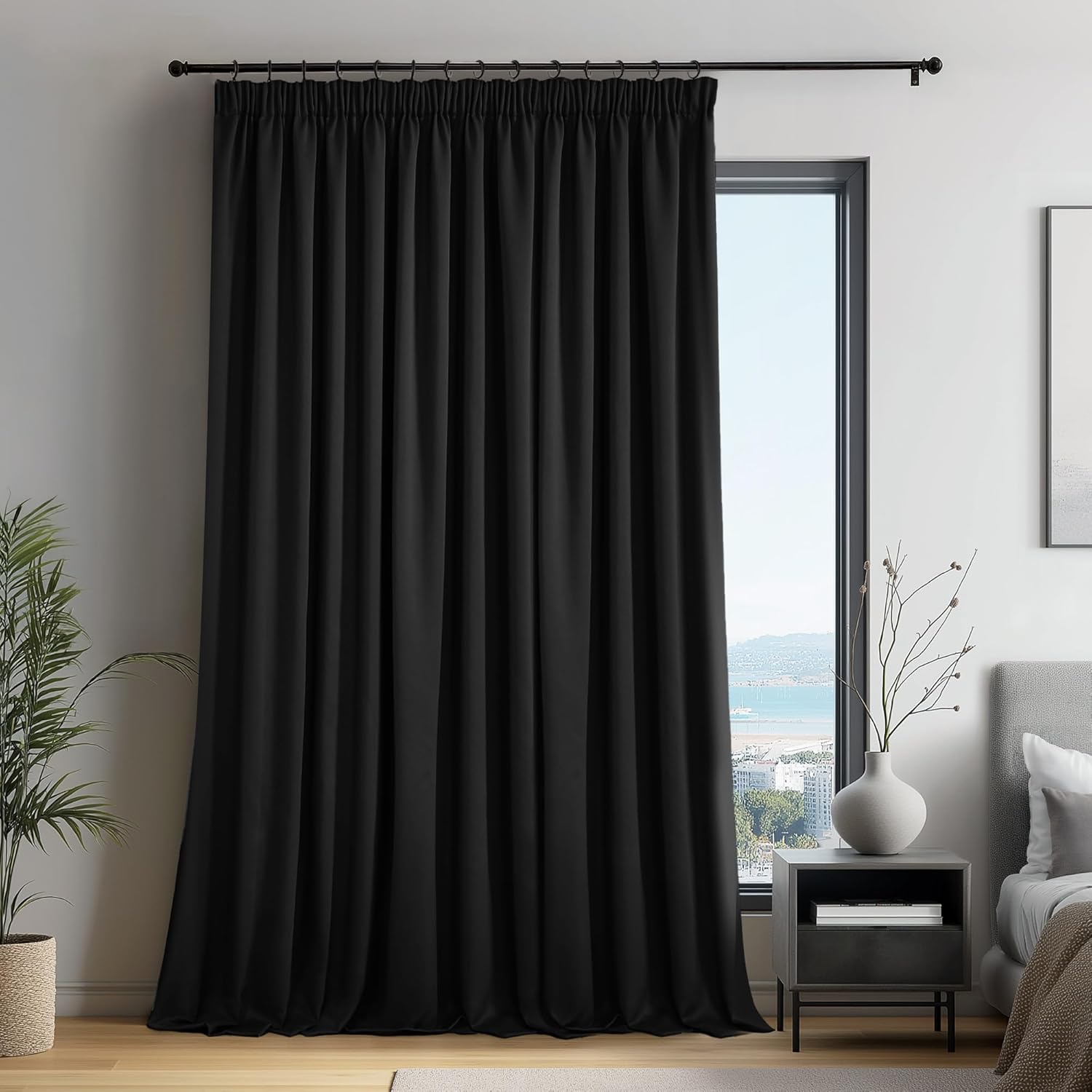 Thumbnail 1 de Deconovo Thermogardinen mit Blickdichtem Kräuselband – 245 x 300 cm, Schwarz (1 Stück)