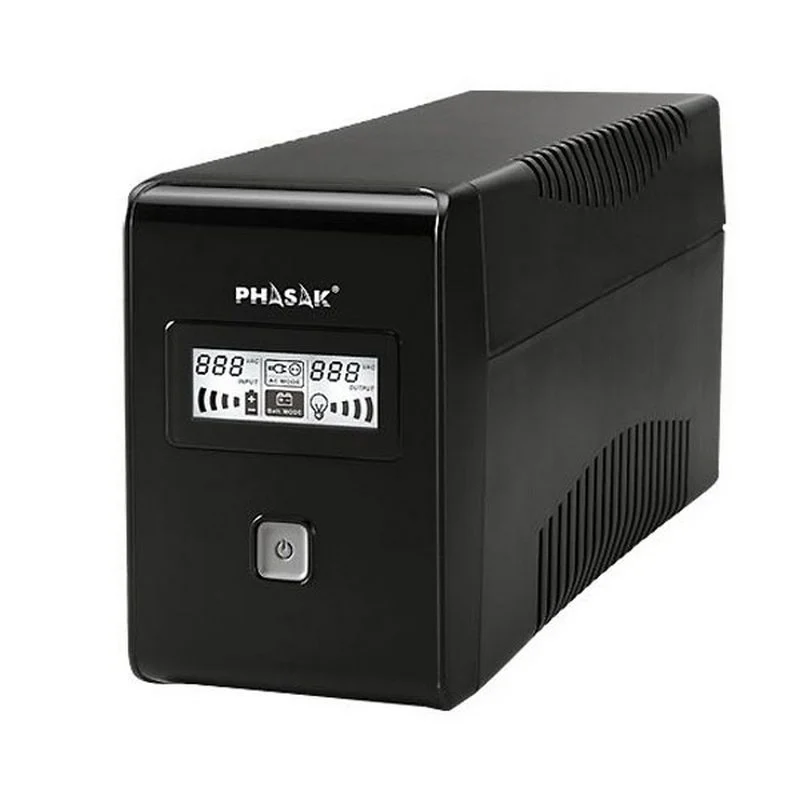 Phasak PH 9485 850VA SAI Line Interactive (interactivo) con pantalla LCD y puertos de comunicación