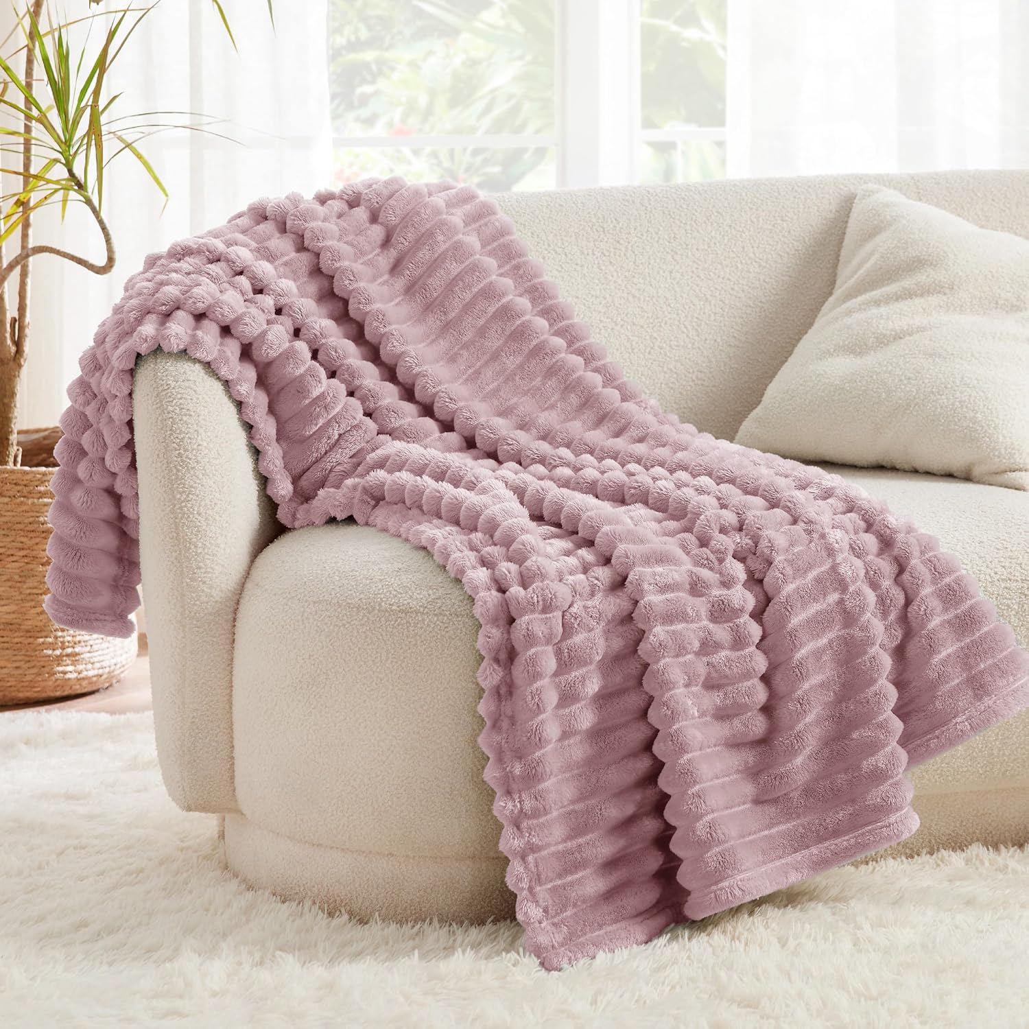 Thumbnail 1 de BEDSURE Kuscheldecke Flauschig – Wolldecke & Fleecedecke, Rosa 150 x 200 cm