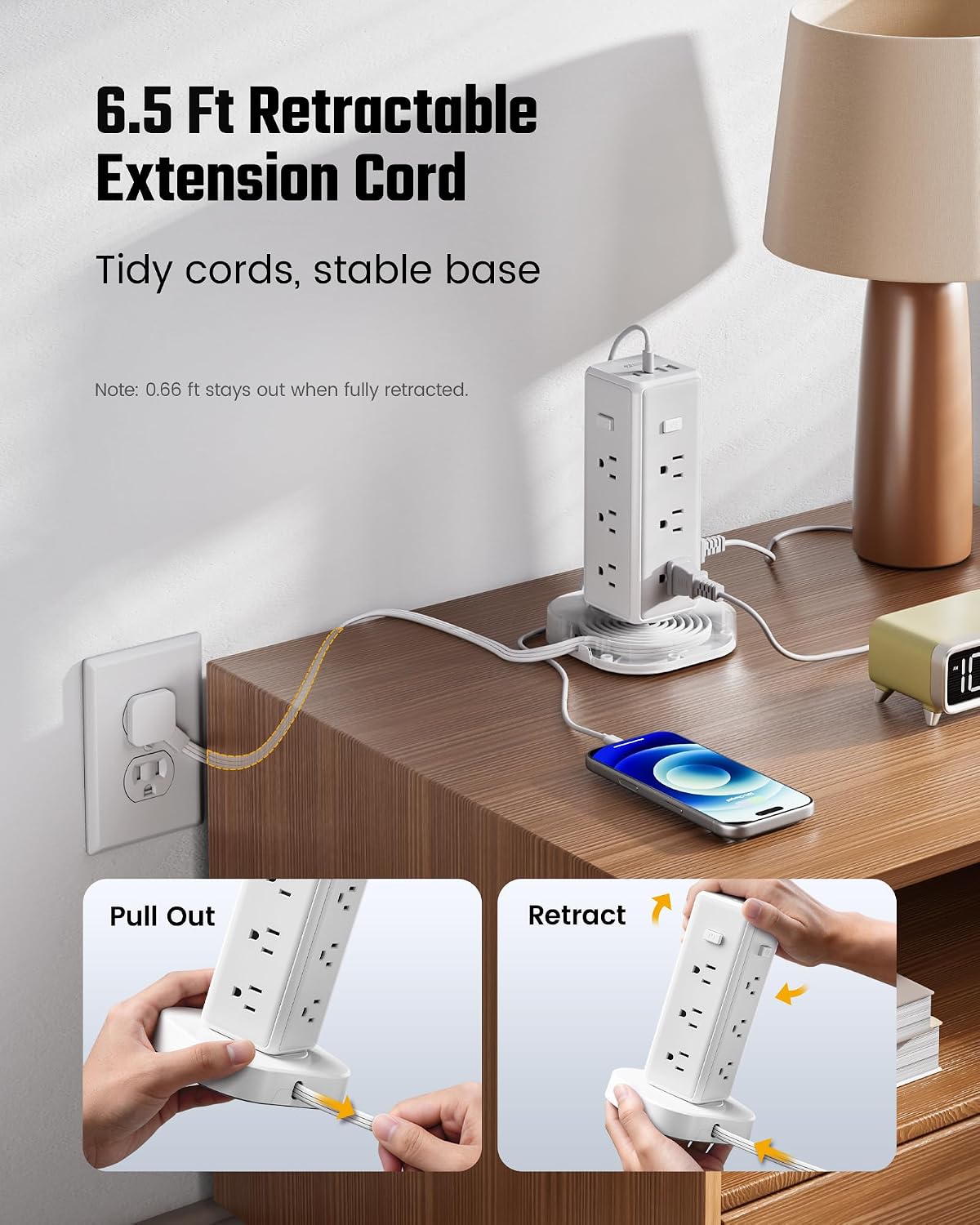 Detalle de SUPERDANNY Tower Power Strip 12 AC Outlets