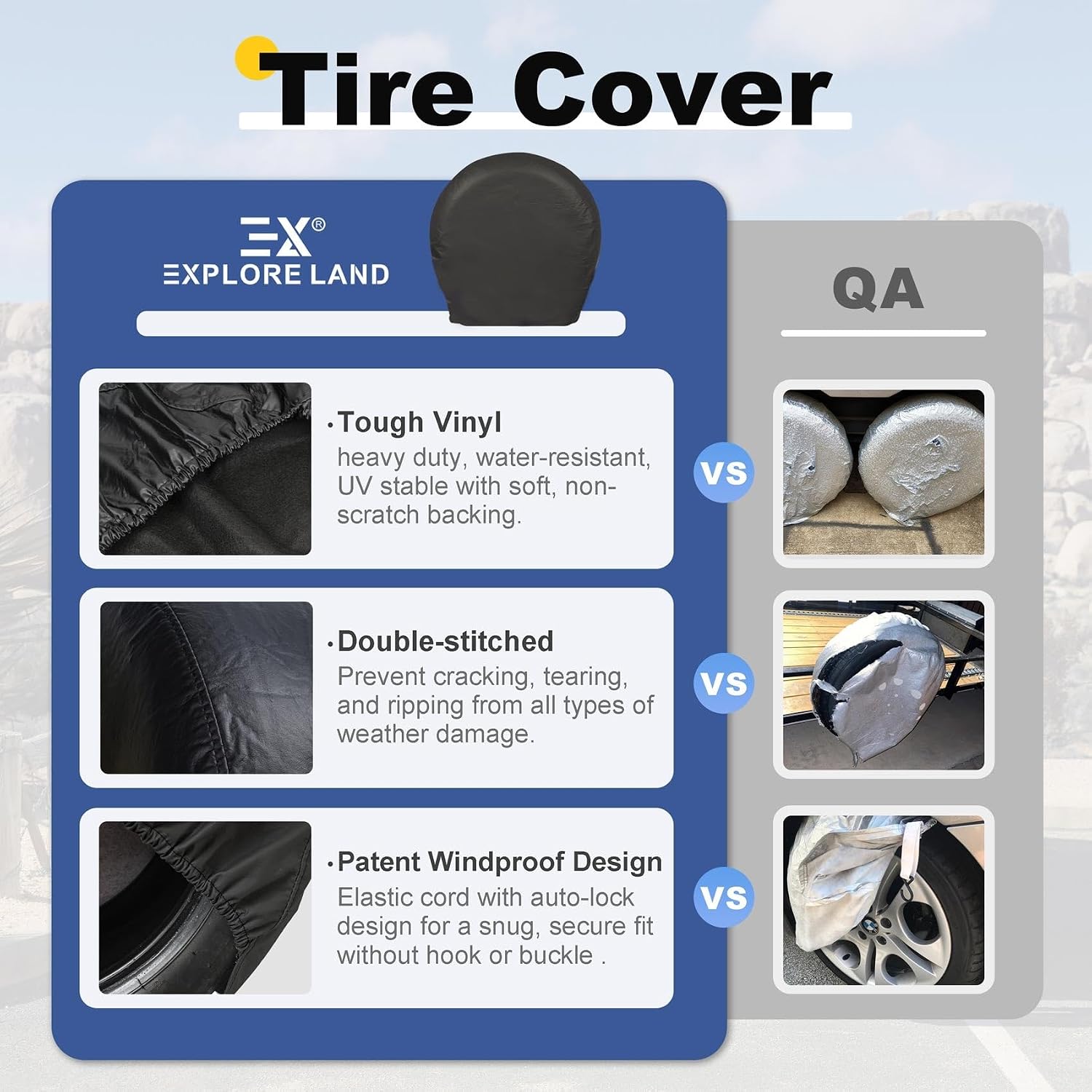 Detalle 2 de Explore Land Tire Covers 4 Pack 29-31.75 in 🛻