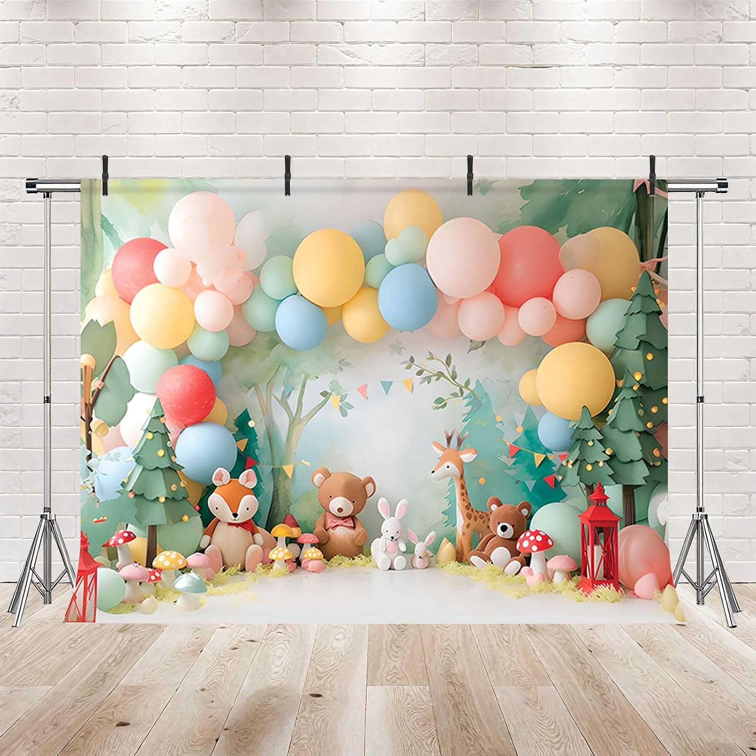 Detalle 2 de Mehofond Jungle Birthday Backdrop 7x5ft
