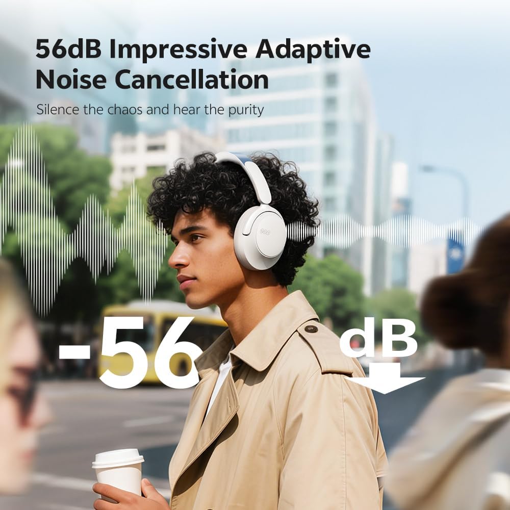 Detalle 2 de QCY H3S Cuffie Bluetooth over-ear con ANC adattiva fino a -56 dB e fino a 102 ore di autonomia