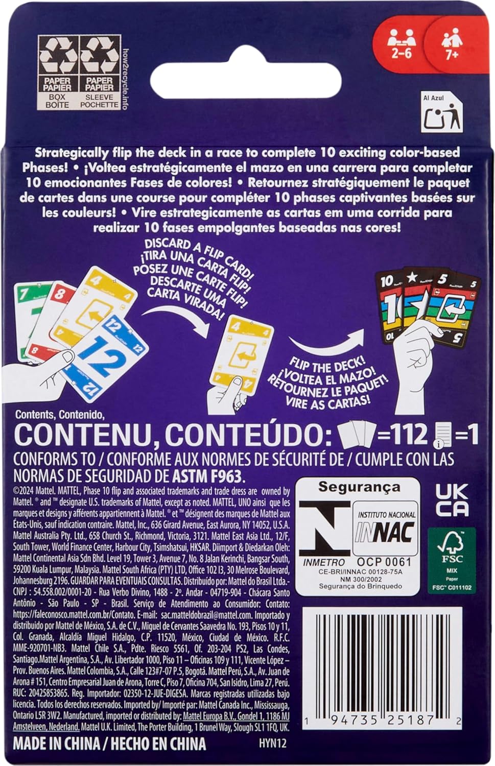 Thumbnail 5 de Mattel Games Phase 10 Flip Kartenspiel für 2–6 Spieler – mit beidseitig bedruckten Karten