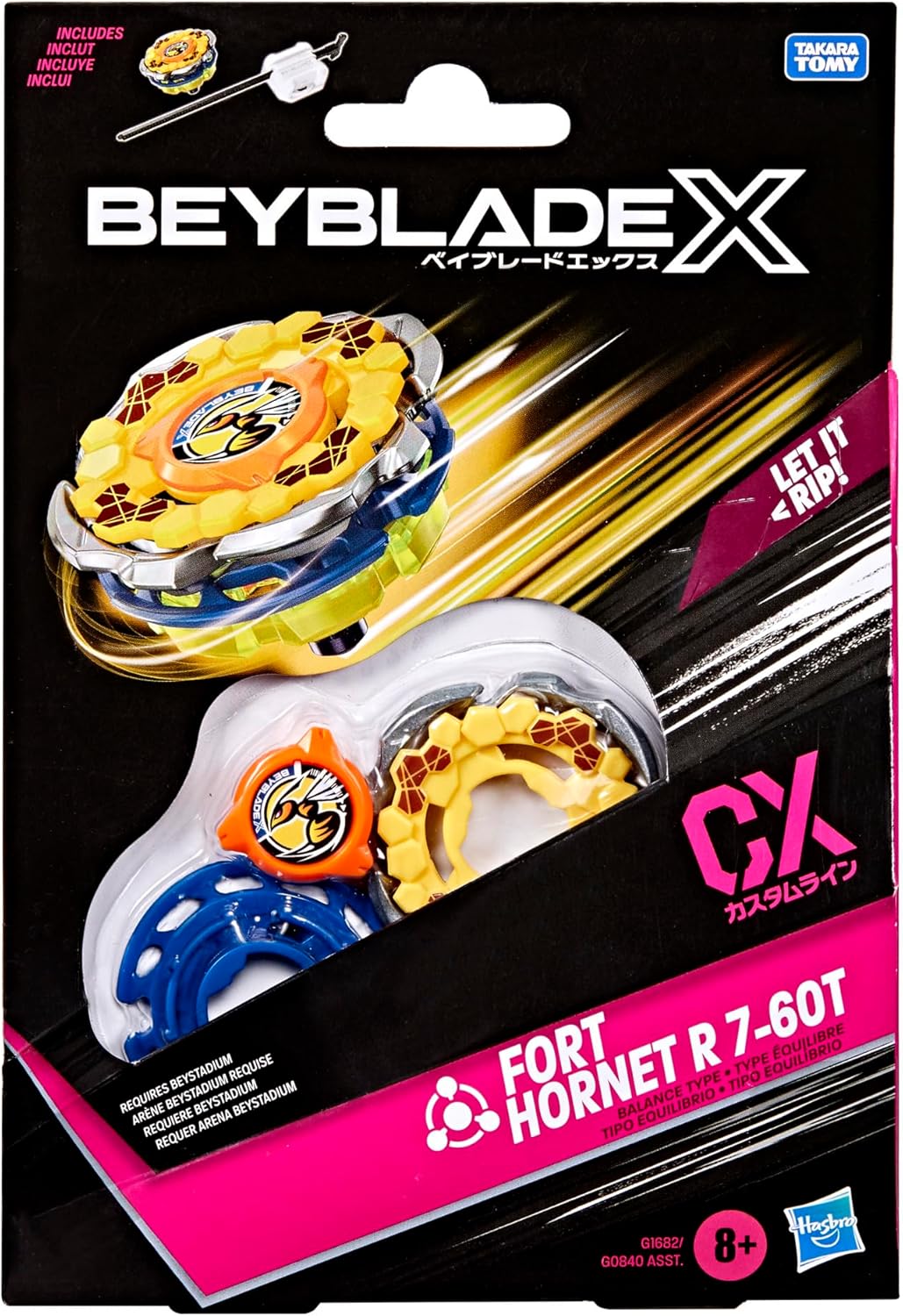Detalle de Beyblade X Starter Pack Fort Hornet R 7-60T CX (toupie et lanceur) — Takara Tomy