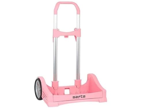 Detalle 2 de SAFTA Carro Evolution para mochilas Rosa Palo | Portamochilas plegable y ergonómico