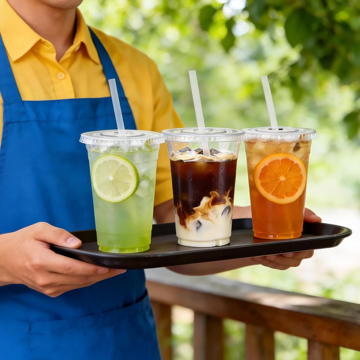 Thumbnail 6 de Lideropa 100 Pack 16oz Clear Plastic Cups with Lids and Straws