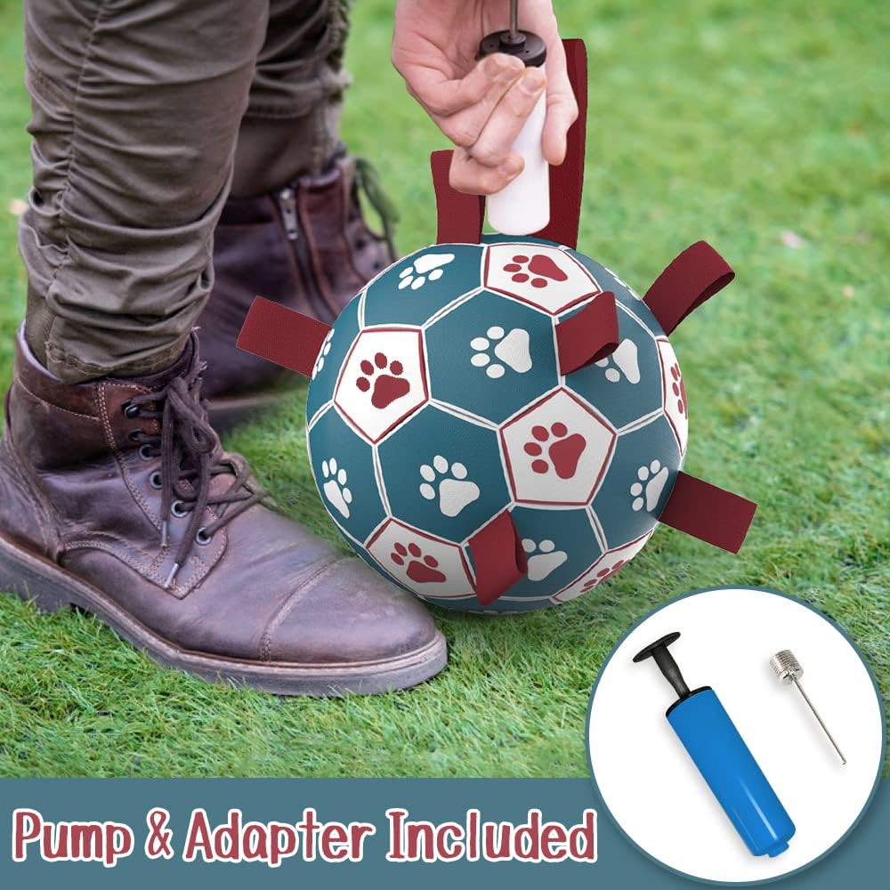 Detalle 2 de HETOO Dog Soccer Ball — Interactive Tug, Fetch and Water Toy for Small & Medium Dogs