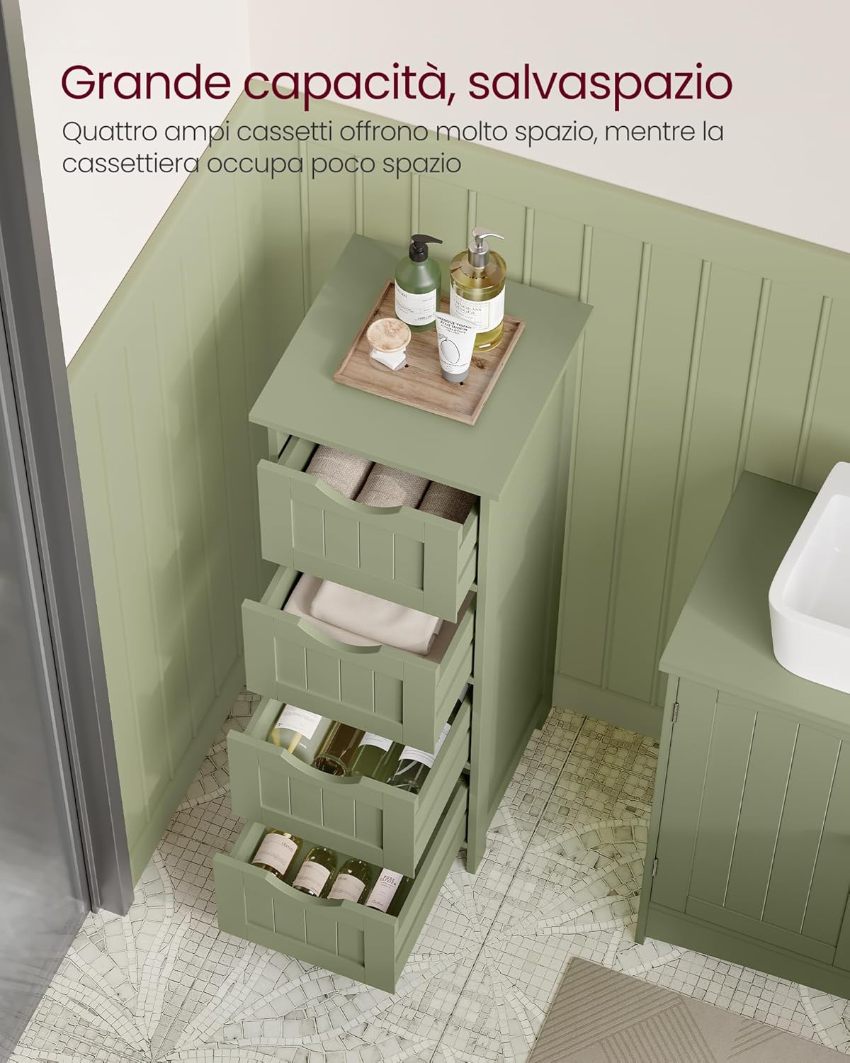 Thumbnail 3 de VASAGLE LHC040C02 mobile da bagno 30 x 30 x 82 cm