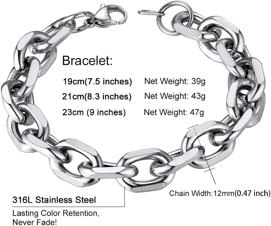 Thumbnail 5 de ChainsHouse Bracelet Argent Homme 21cm 12 mm