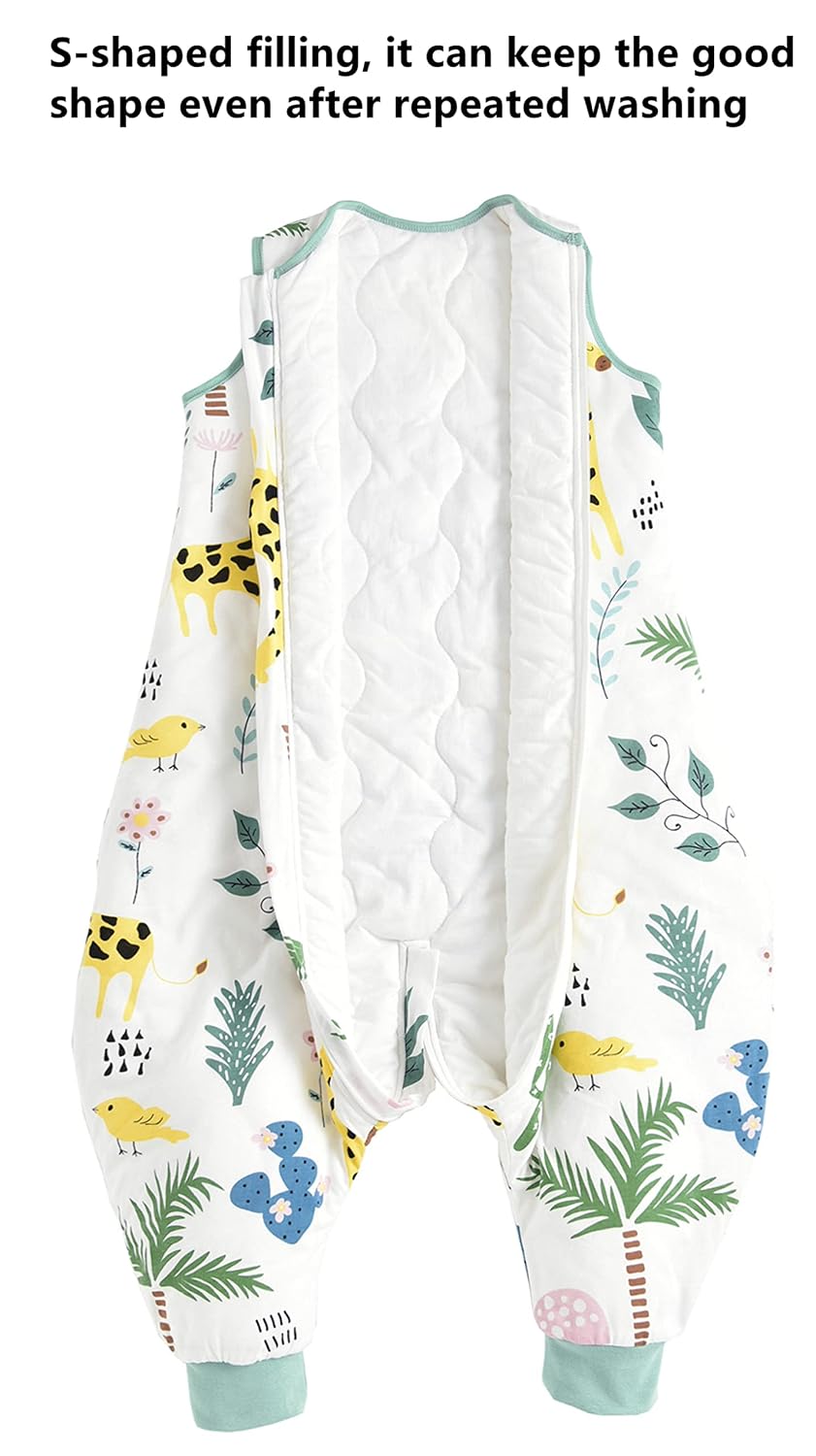 Detalle 2 de Chilsuessy Baby-Schlafsack mit Füßen 2,5 Tog (ganzjährig, CPC-zertifiziert) ohne Ärmel – Giraffe