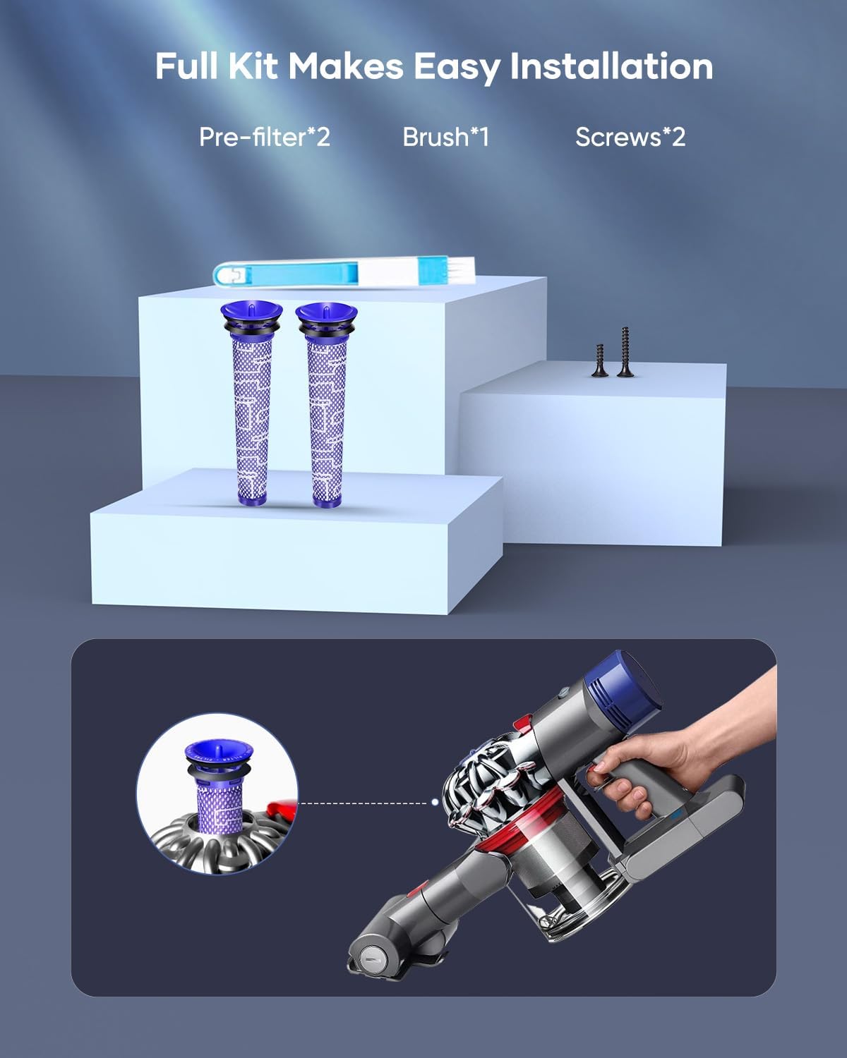 Thumbnail 5 de FlylinkTech 8000mAh Dyson V6 Battery Replacement for V6 & DC Series (compatible with SV03–SV09, DC58–DC74)