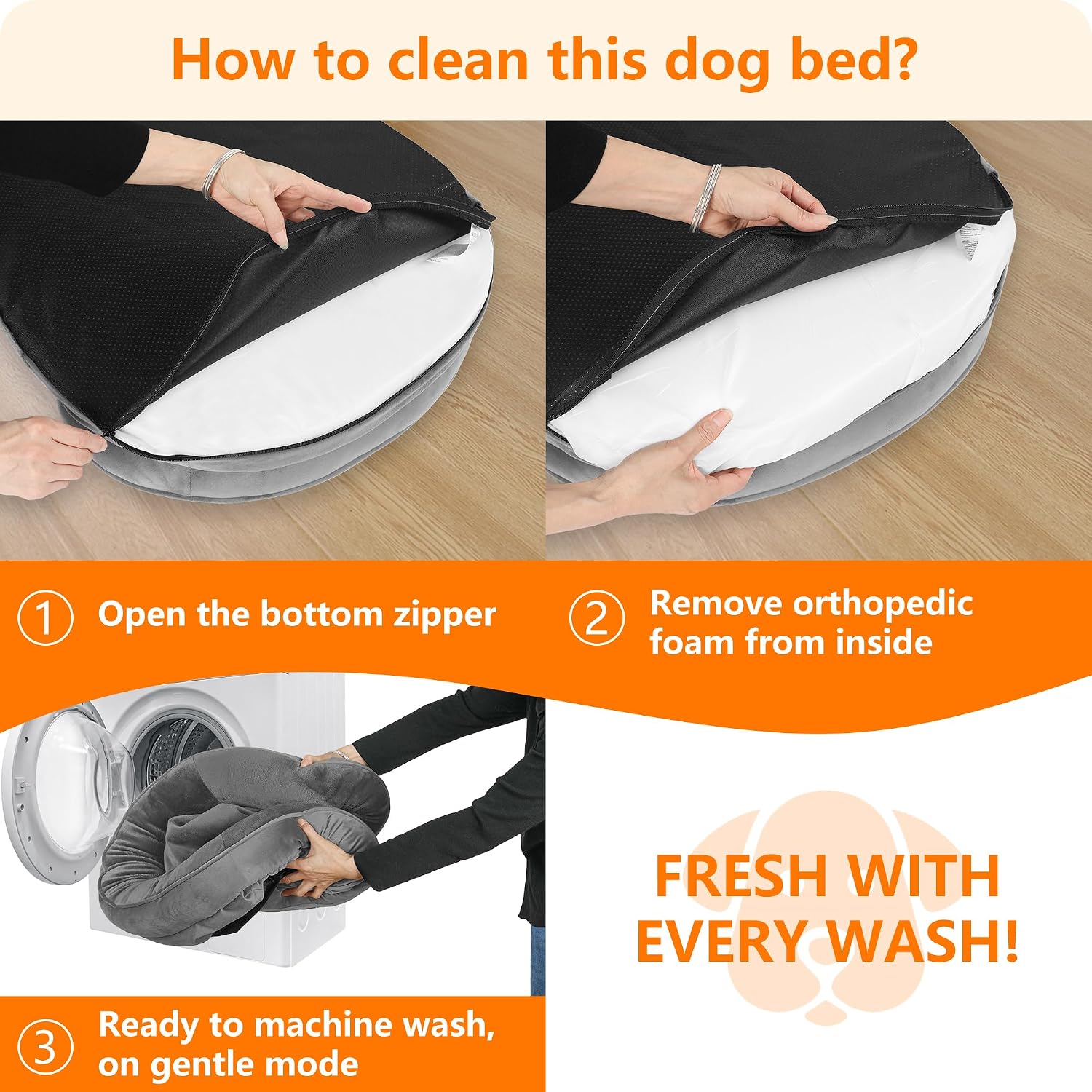 Thumbnail 6 de Dwanton X-Large Orthopedic Dog Bed Sofa, 45-Inch Gel Memory Foam, Waterproof Liner