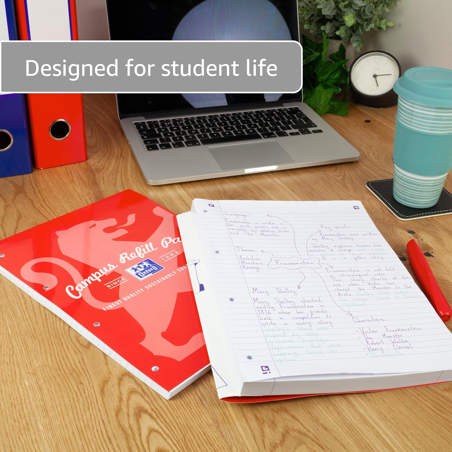 Thumbnail 3 de Oxford Campus A4 Lined Paper Refill Pad (MEGA 300 pages) – 3-pack assorted colours