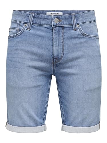 Detalle de Only and Sons Ply Life Blue Shorts Hombre – Pantalones Cortos Azules L
