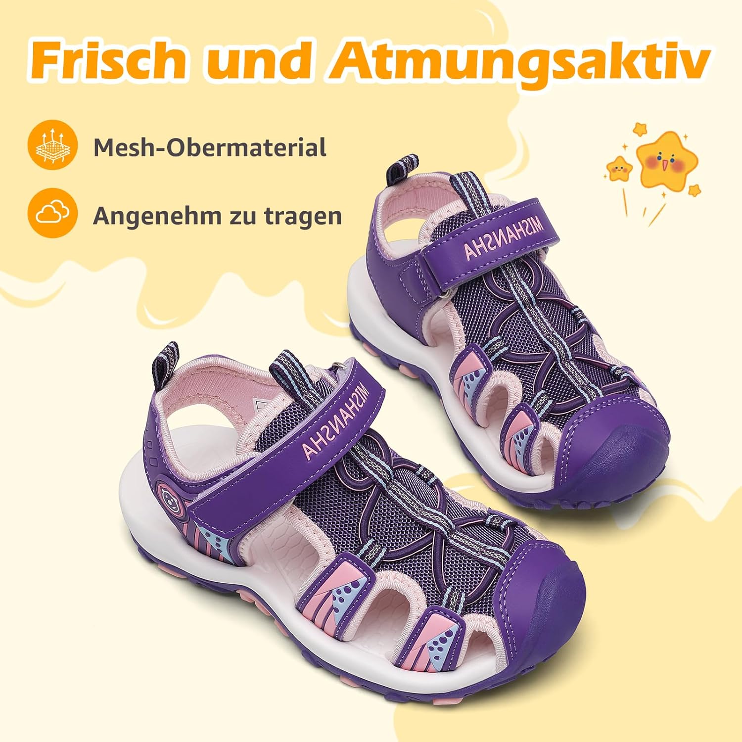 Detalle 2 de Mishansha Jungen Trekkingsandalen – Geschlossene Sommerschuhe in EU-Größen 25–38