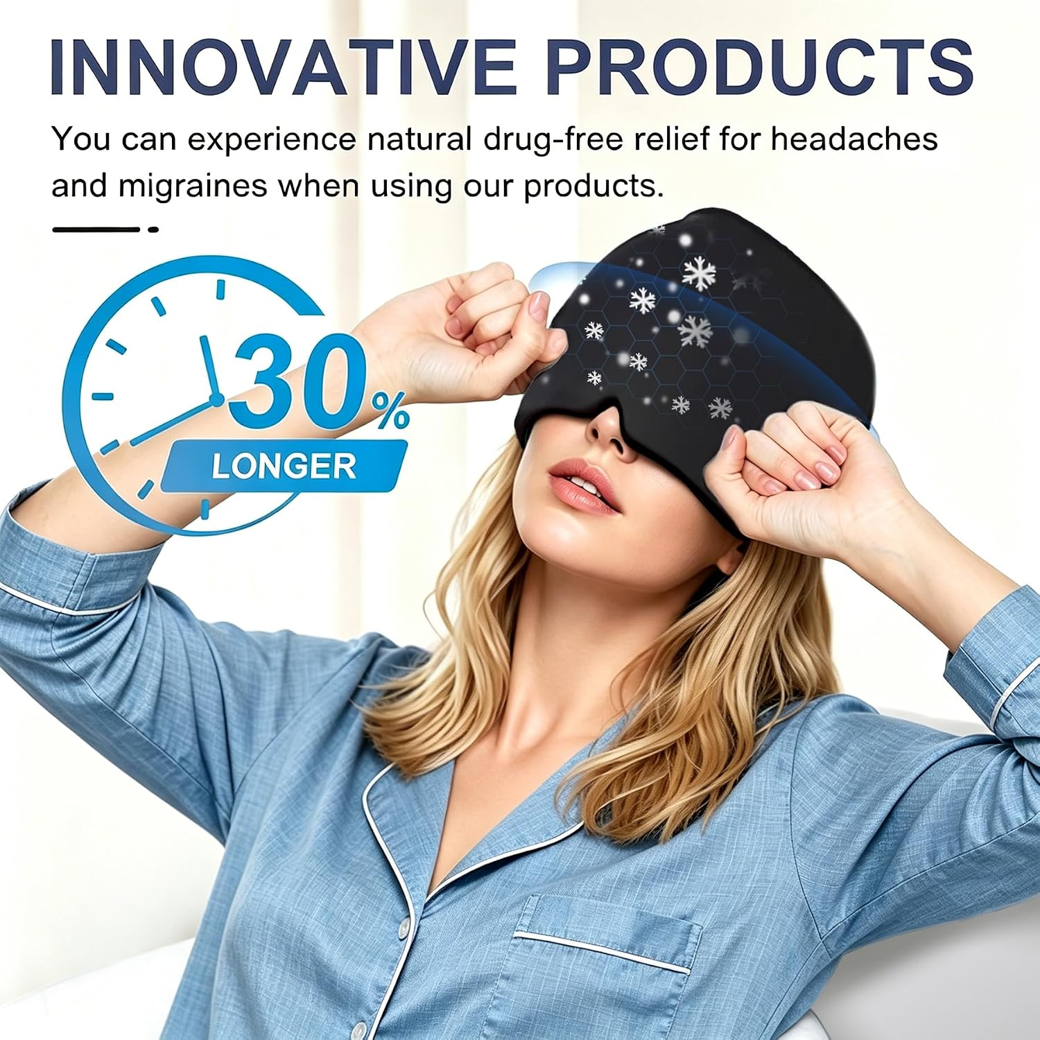 Thumbnail 2 de Whiteleopard Migraine Relief Cap, Reusable Gel Head Wrap for Hot & Cold Therapy
