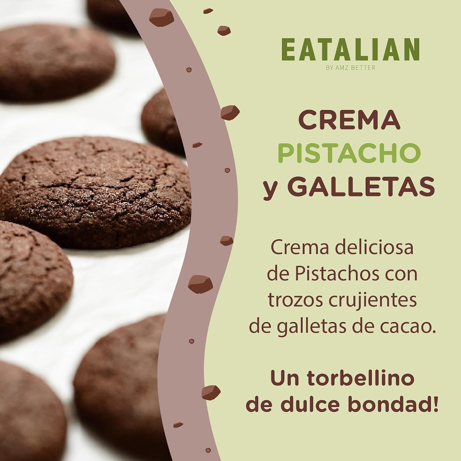 Detalle 2 de EATALIAN by AMZ BETTER Crema de Pistacho y Galleta 🍪 200g