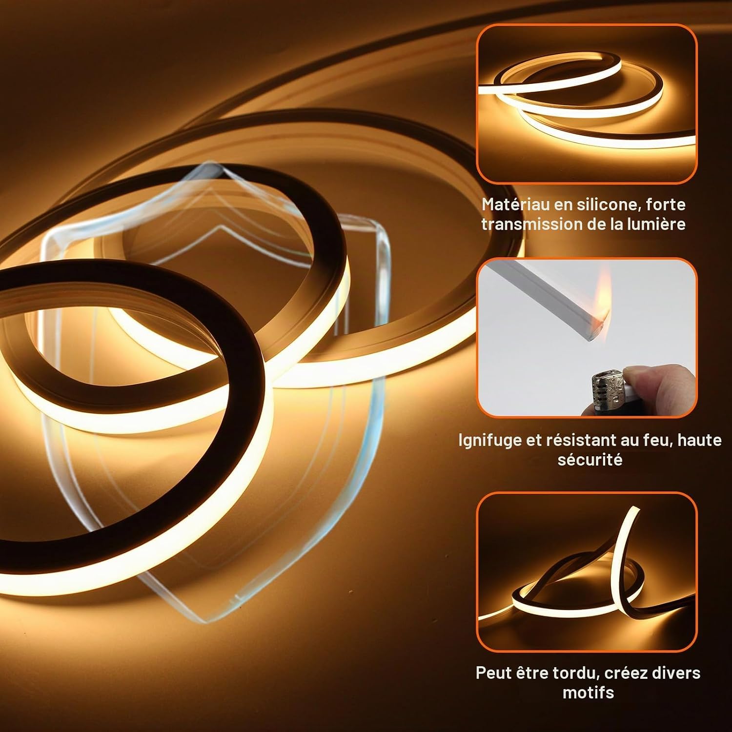 Detalle de SUCIKORIO D756-5m-Len neon-ledstrip voor buiten, 5 m, IP65, koud wit