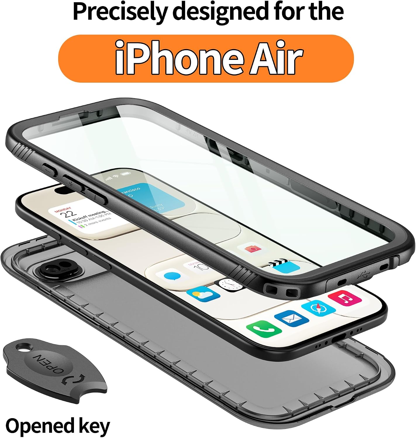 Thumbnail 2 de Cozycase TOP Full Waterproof 360 Military Case for iPhone Air (Black)