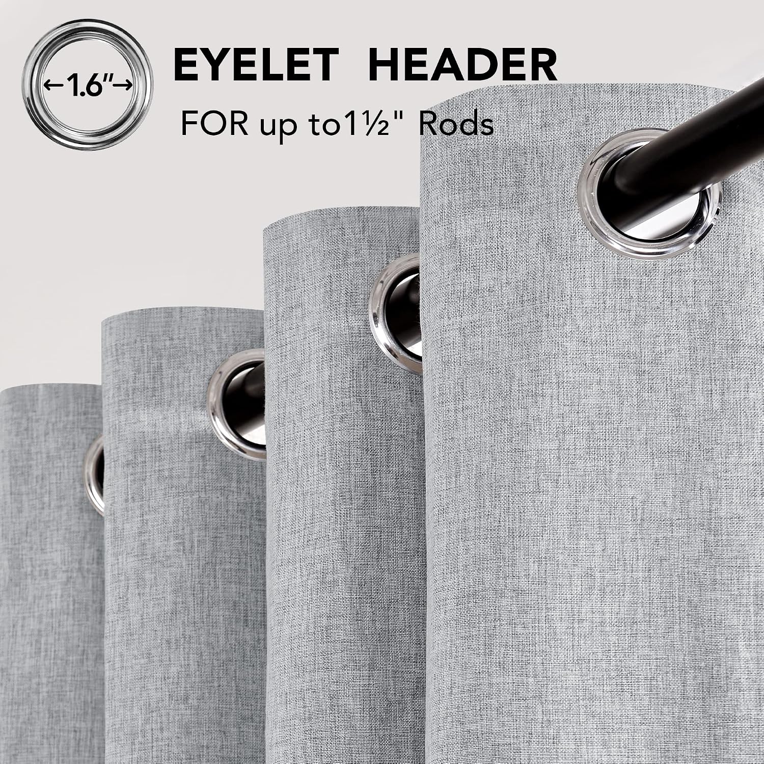 Thumbnail 6 de Deconovo Linen Look Blackout Curtains 46ร90 cm 2-panel ๐ช