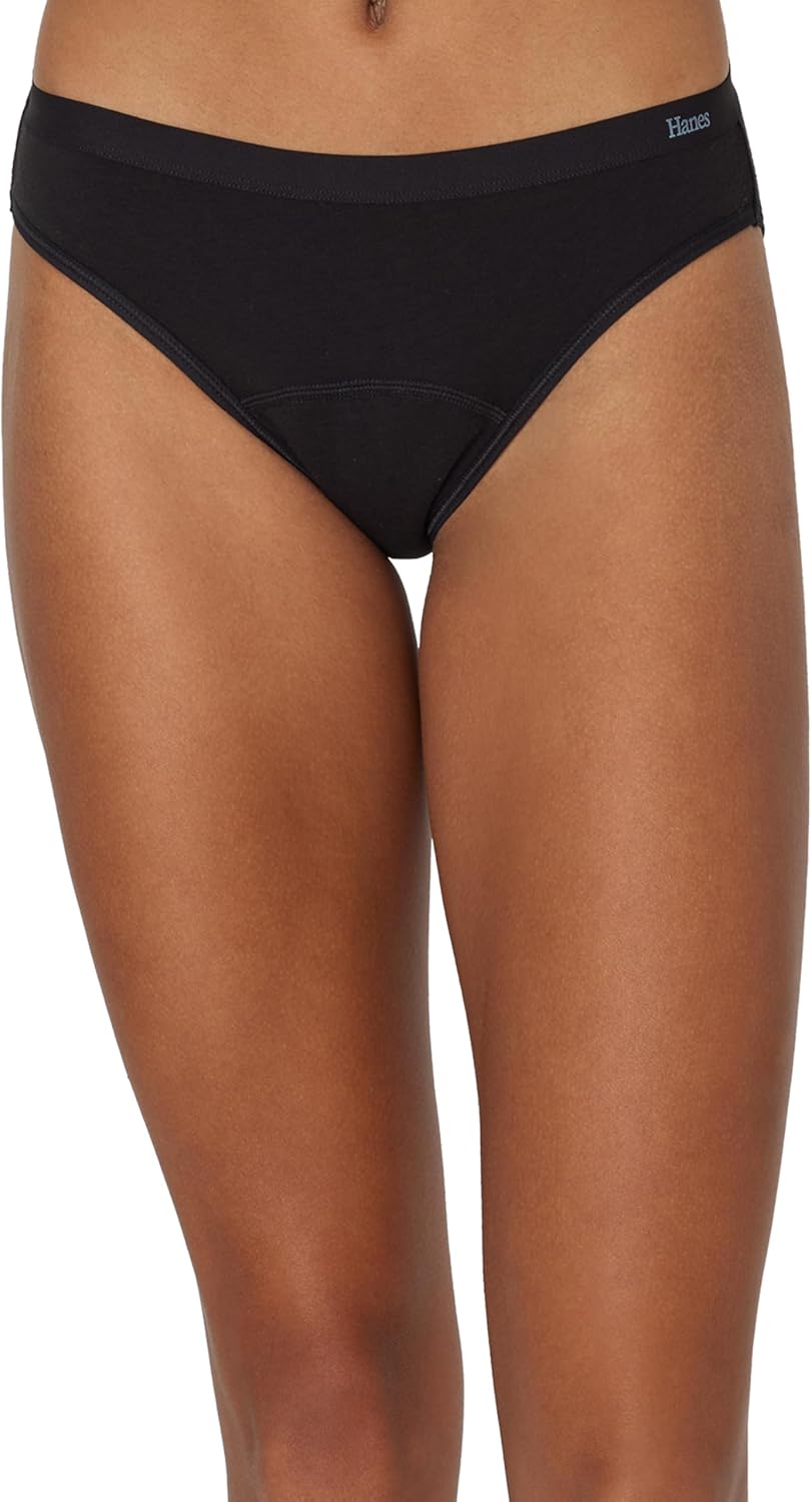Thumbnail 1 de Hanes Women’s Bikini Period & Postpartum Underwear (3-Pack) — Leak-Absorbent Comfort