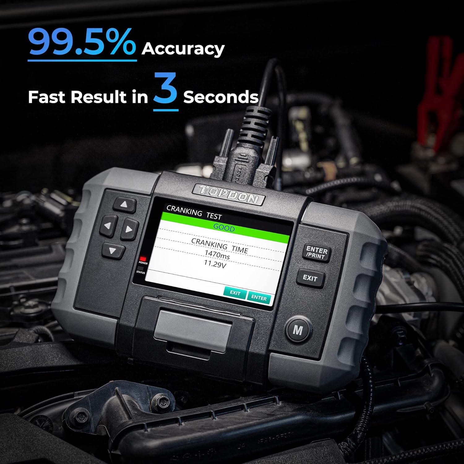 Thumbnail 3 de TOPDON BT600 – Tester batteria auto con stampante professionale e schermo 3,5", 12/24V, 100–2000CCA