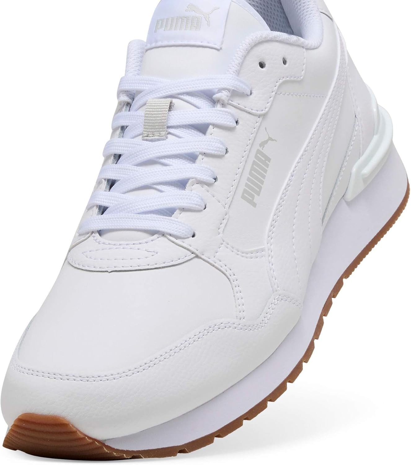 Detalle de PUMA ST Runner V4 L Unisex-Sneaker – White/Glacial Grey/Gum, 9.5 UK