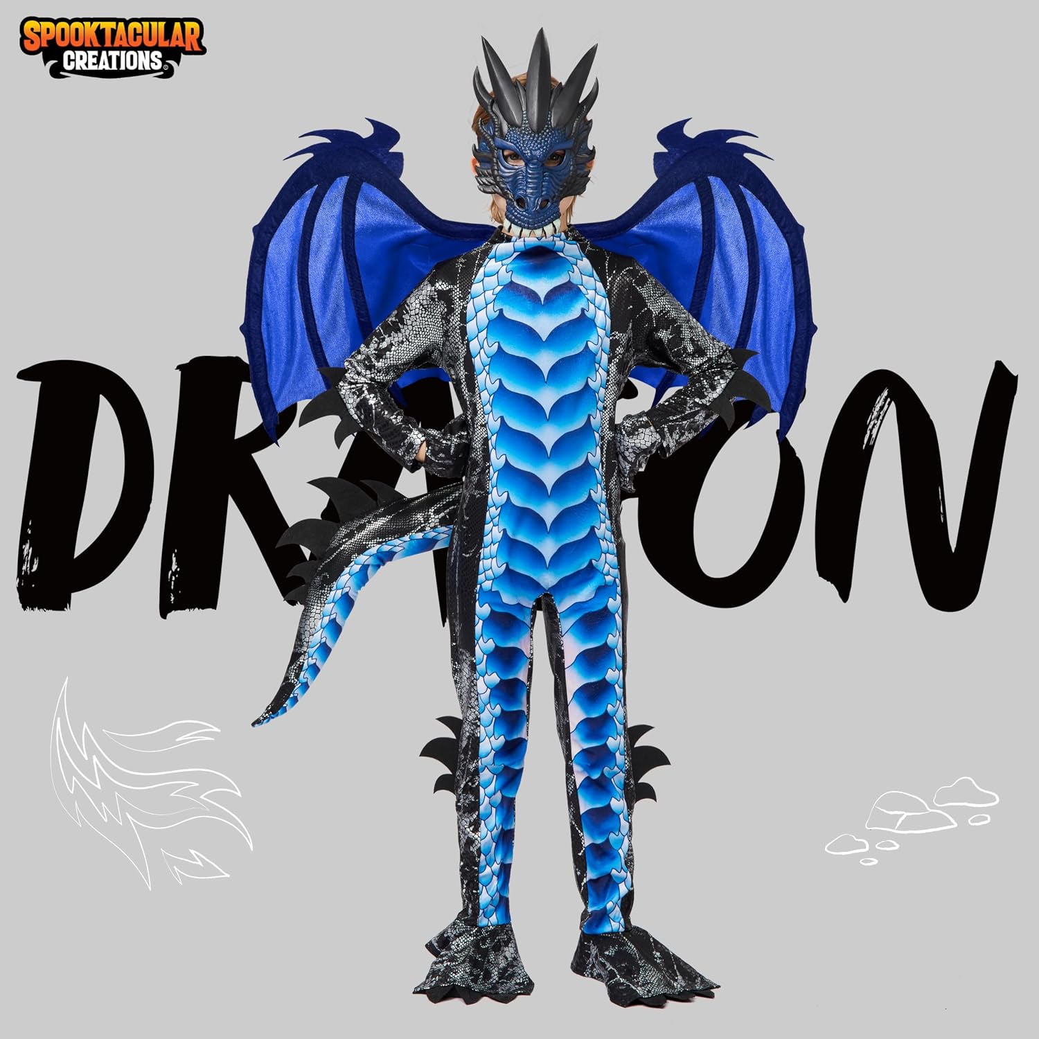 Detalle 2 de Spooktacular Creations Drachenkostüm Kinder 3–14 Jahre 🐉