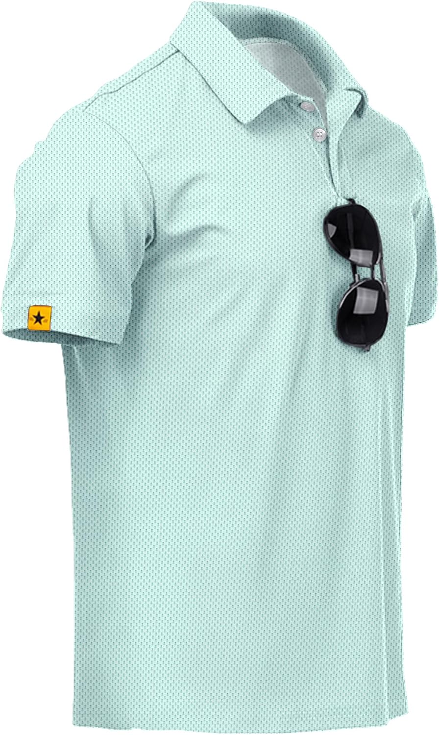 Detalle de ZITY Mens Golf Polo Shirt with UPF 50+ | Short Sleeve Performance Polo