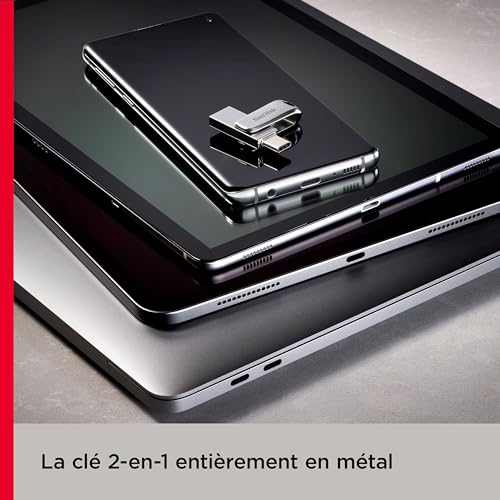 Thumbnail 1 de SanDisk Ultra Dual Drive Luxe 128 Go — Clé USB-C / USB-A réversible en métal, 400 Mo/s