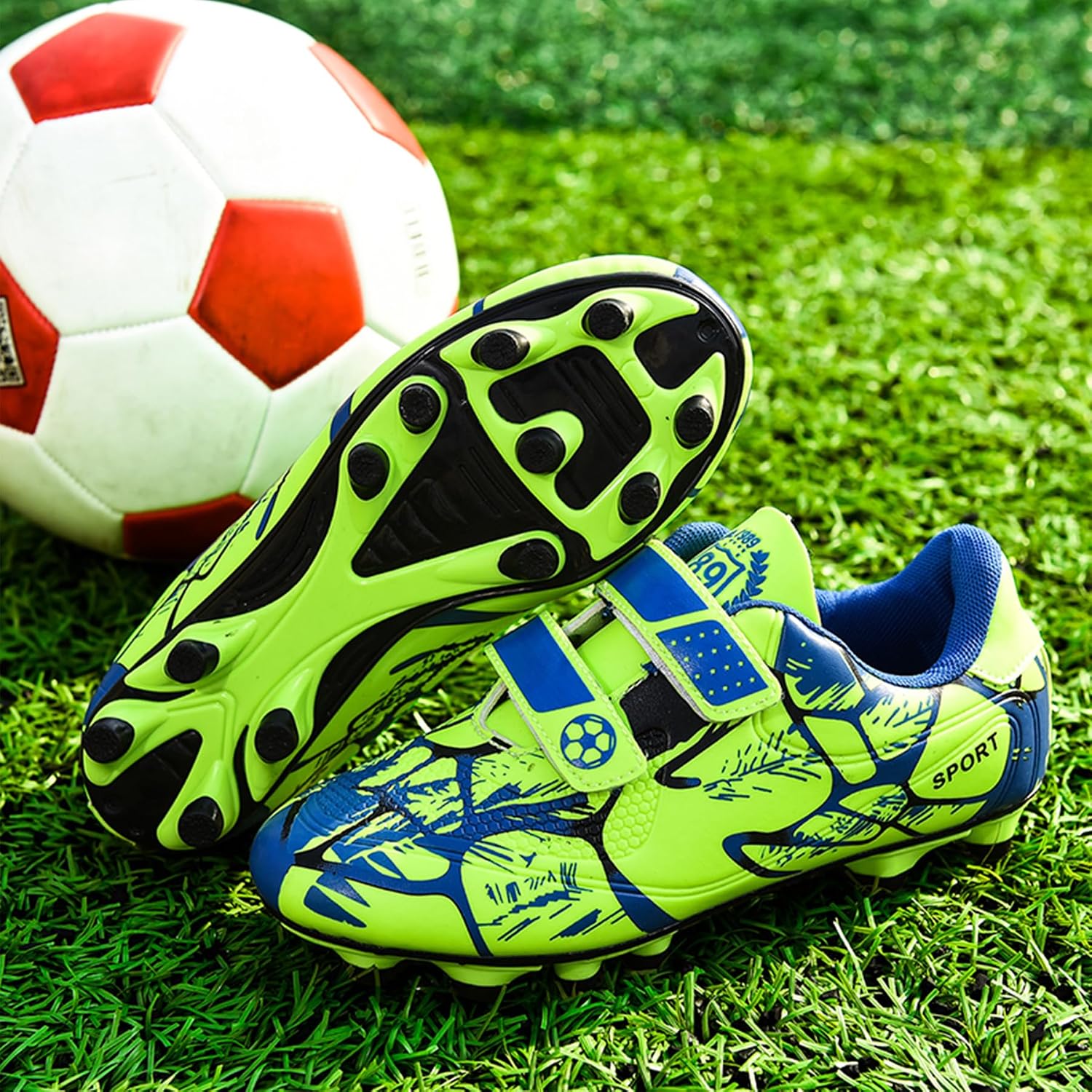 Detalle de BAODLE Scarpe da calcio ragazzi FG/AG professionali da allenamento (FG/AG, all’aperto)