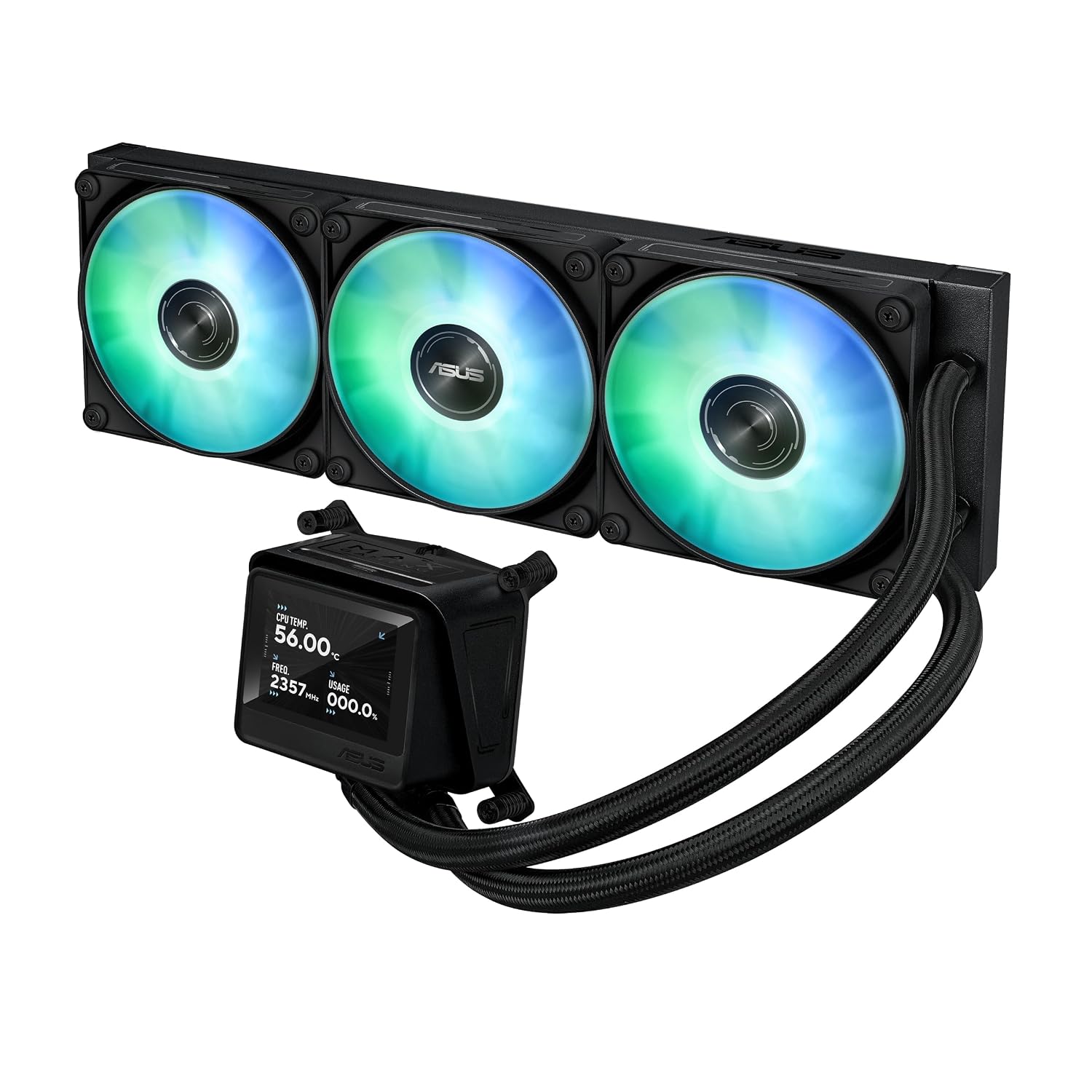 Detalle de ASUS MAX GAMING LC 360 ARGB LCD Liquid CPU Cooler, 2.4-Inch IPS Display
