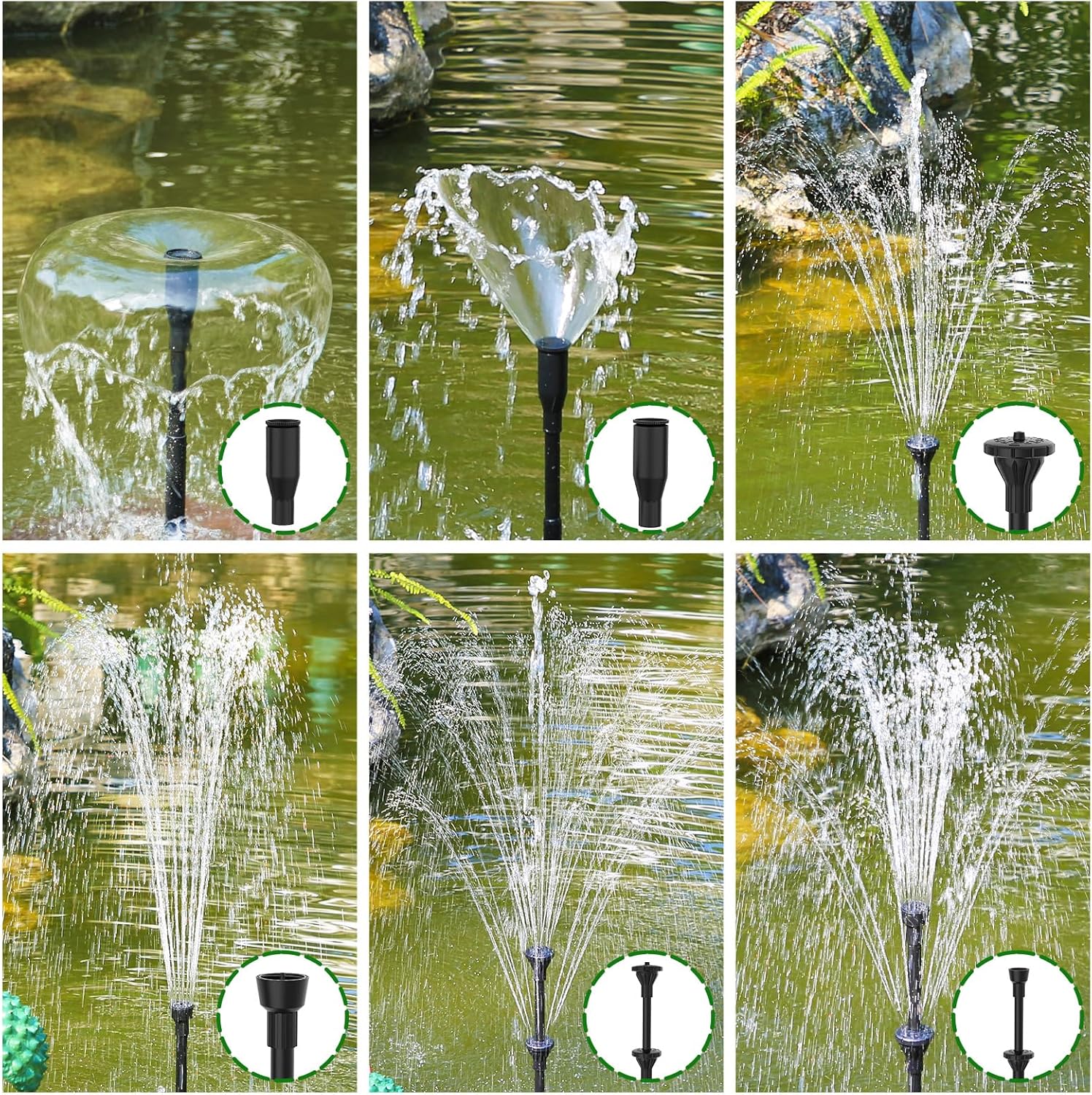 Thumbnail 3 de AMZtime 20W Solar Water Fountain: DIY Solar Pump Kit with 6 Spray Styles for Garden, Birdbath and Pool