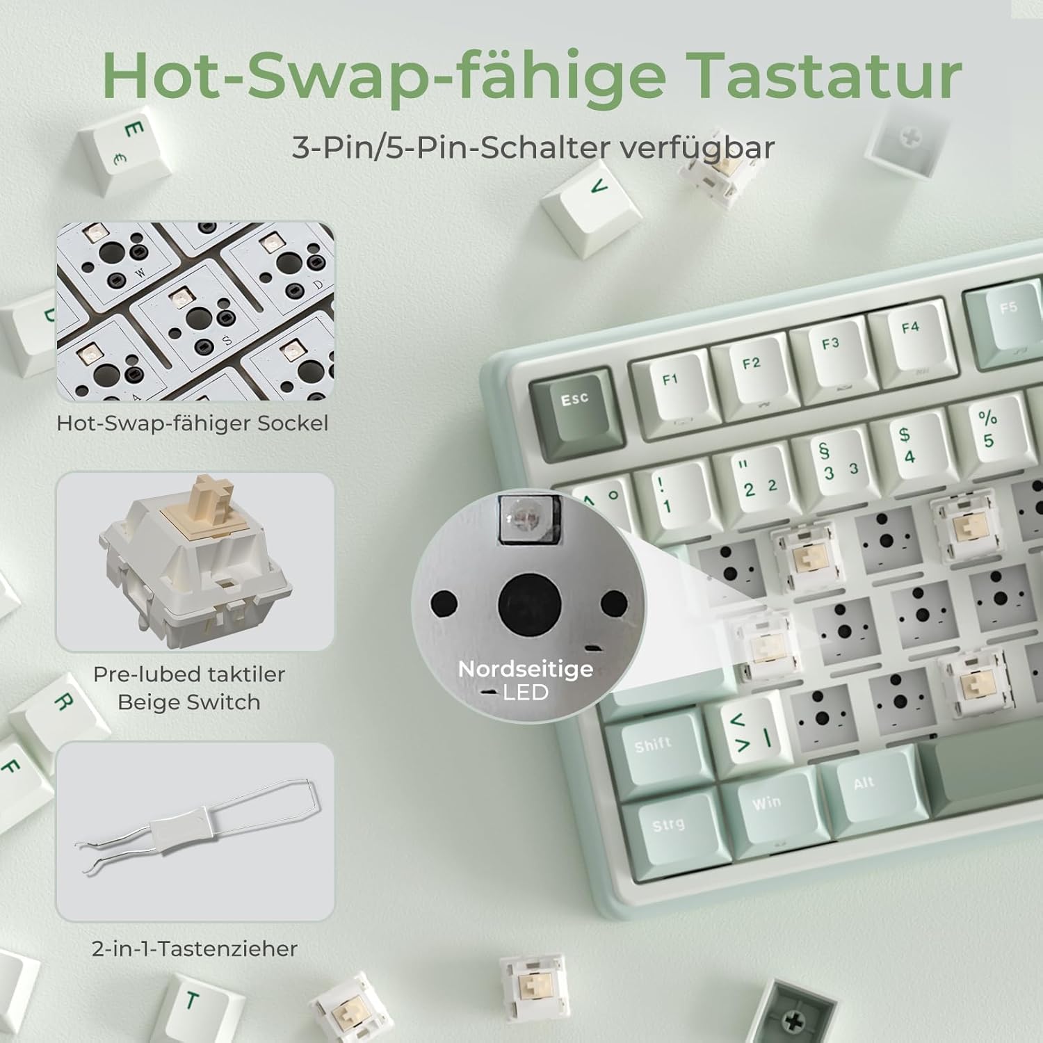 Detalle de RK ROYAL KLUDGE R98 Pro Gaming Tastatur