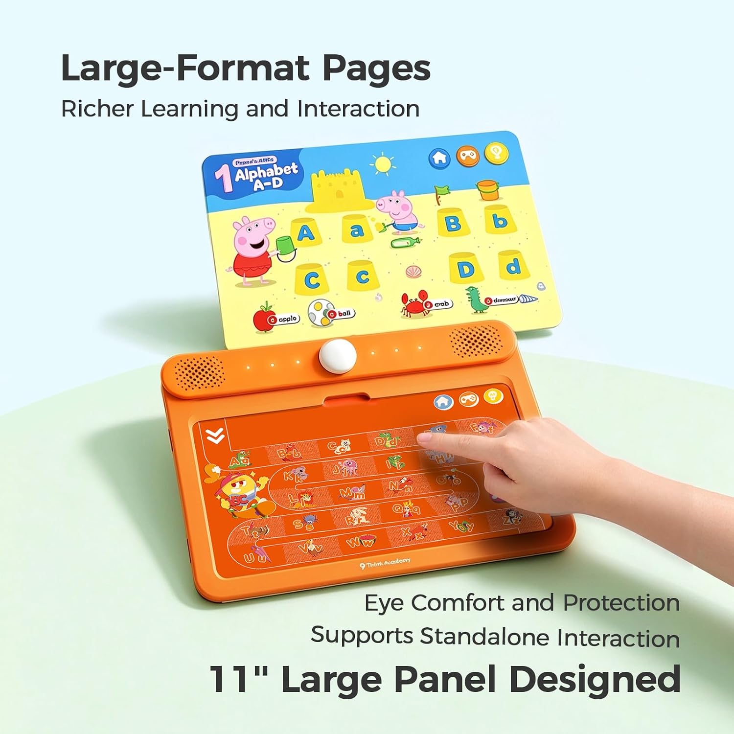 Detalle de Think Academy Learning Pad – Screen-Free Tablet with Flash Cards for Alphabet, Numbers, Early Math, Logic, Nature & Daily Life (Ages 3–5)
