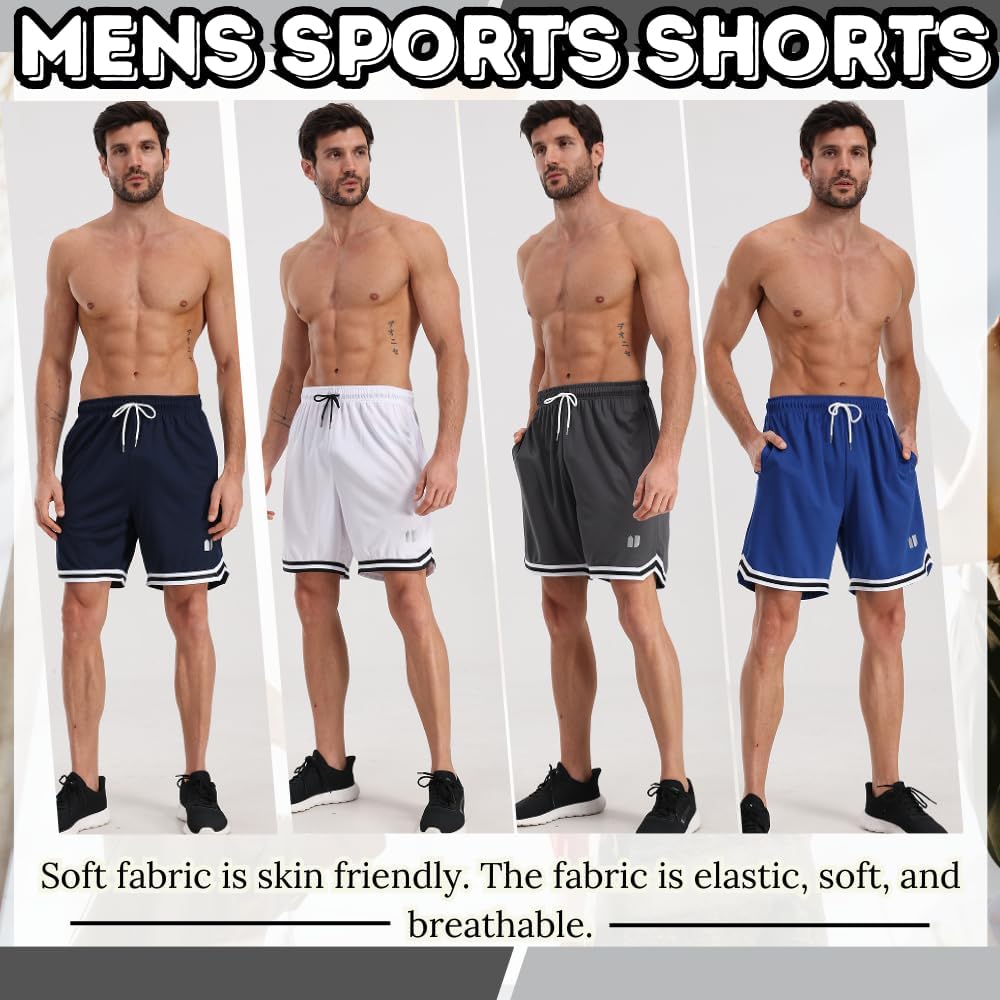 Thumbnail 2 de fovdtaa 5 Pack Mens Sports Shorts – Quick Dry Gym Shorts with Pockets and Elastic Waistband