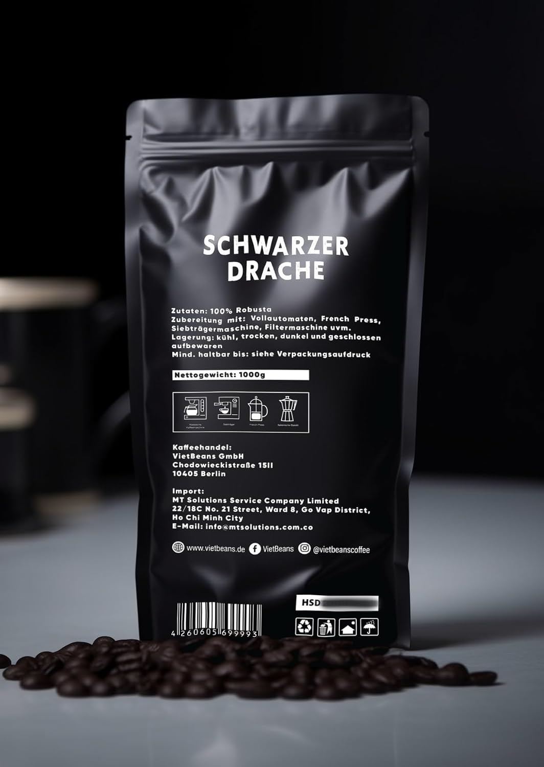 Thumbnail 1 de Schwarzer Drache Espresso 1kg Robusta
