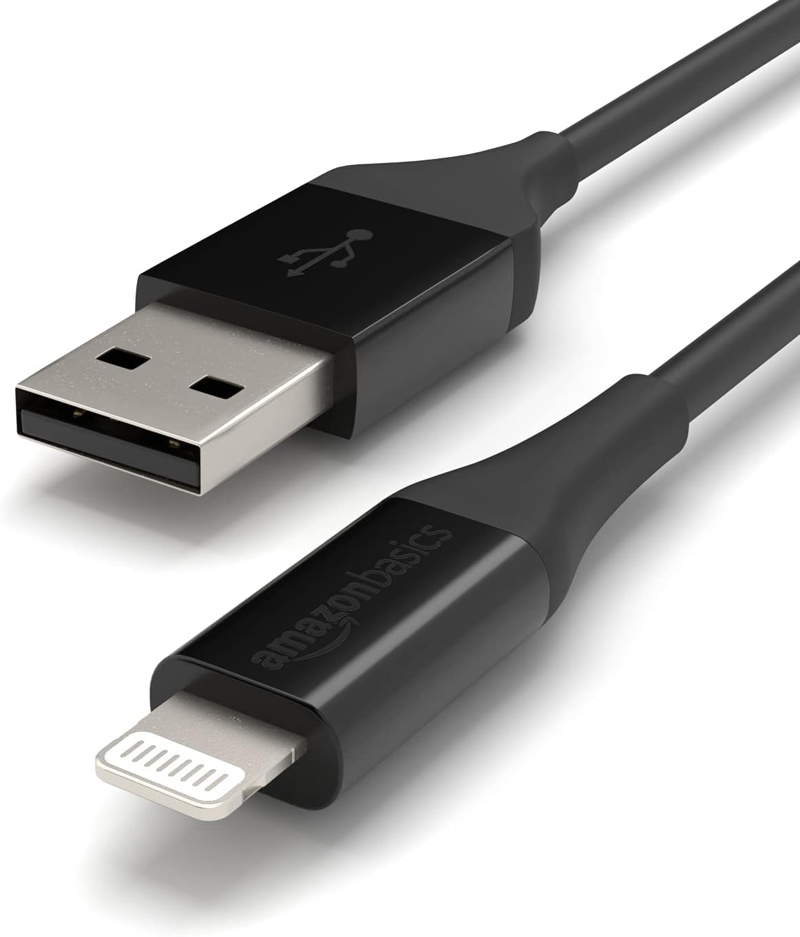 Detalle de Amazon Basics 2-Pack USB-A to Lightning ABS Charger Cable (MFi Certified) – 0.9 m, Black