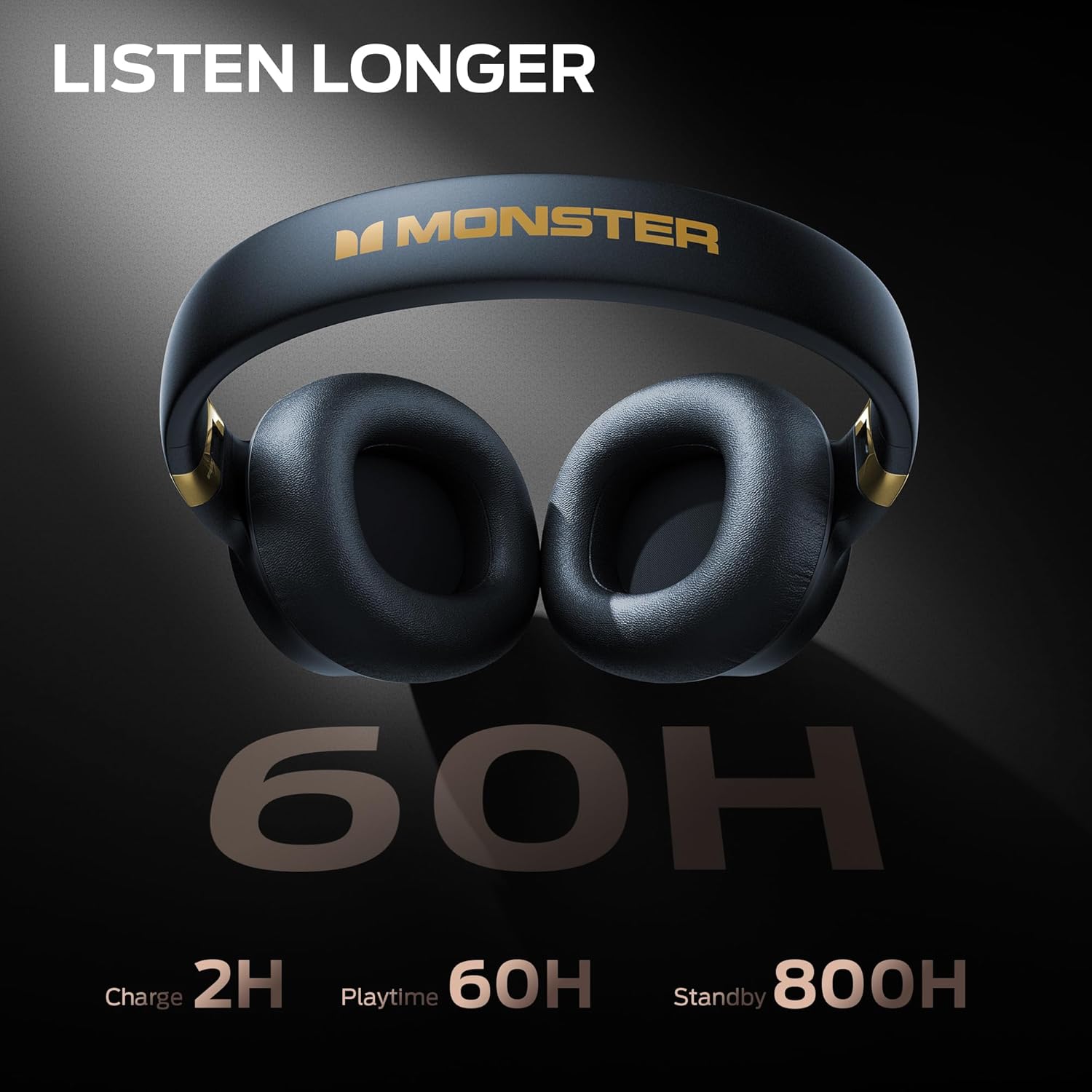 Detalle de Monster Persona SE ANC Over-Ear Bluetooth Headphones, Blue, Up to 60 Hours
