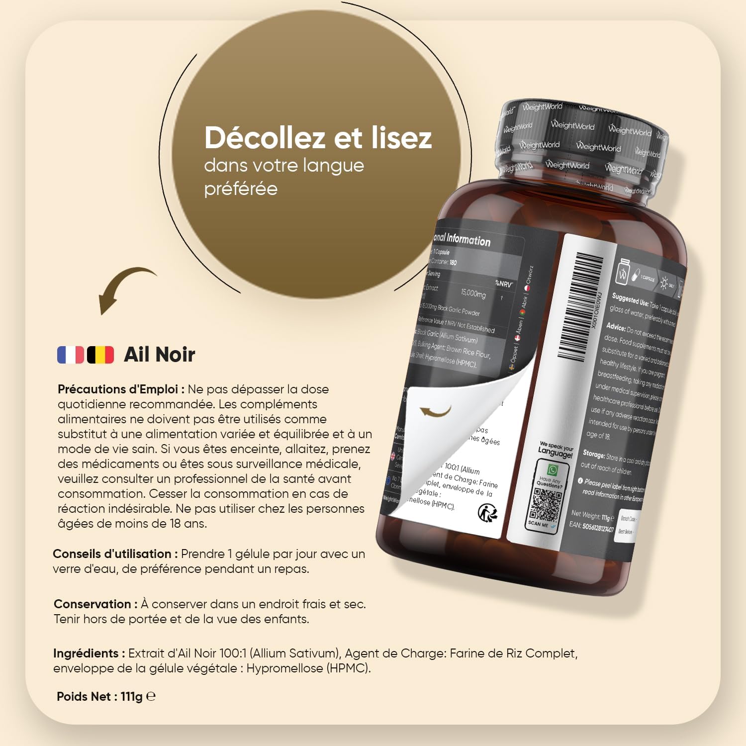 Detalle 2 de Ail noir fermenté 15000 mg 💊