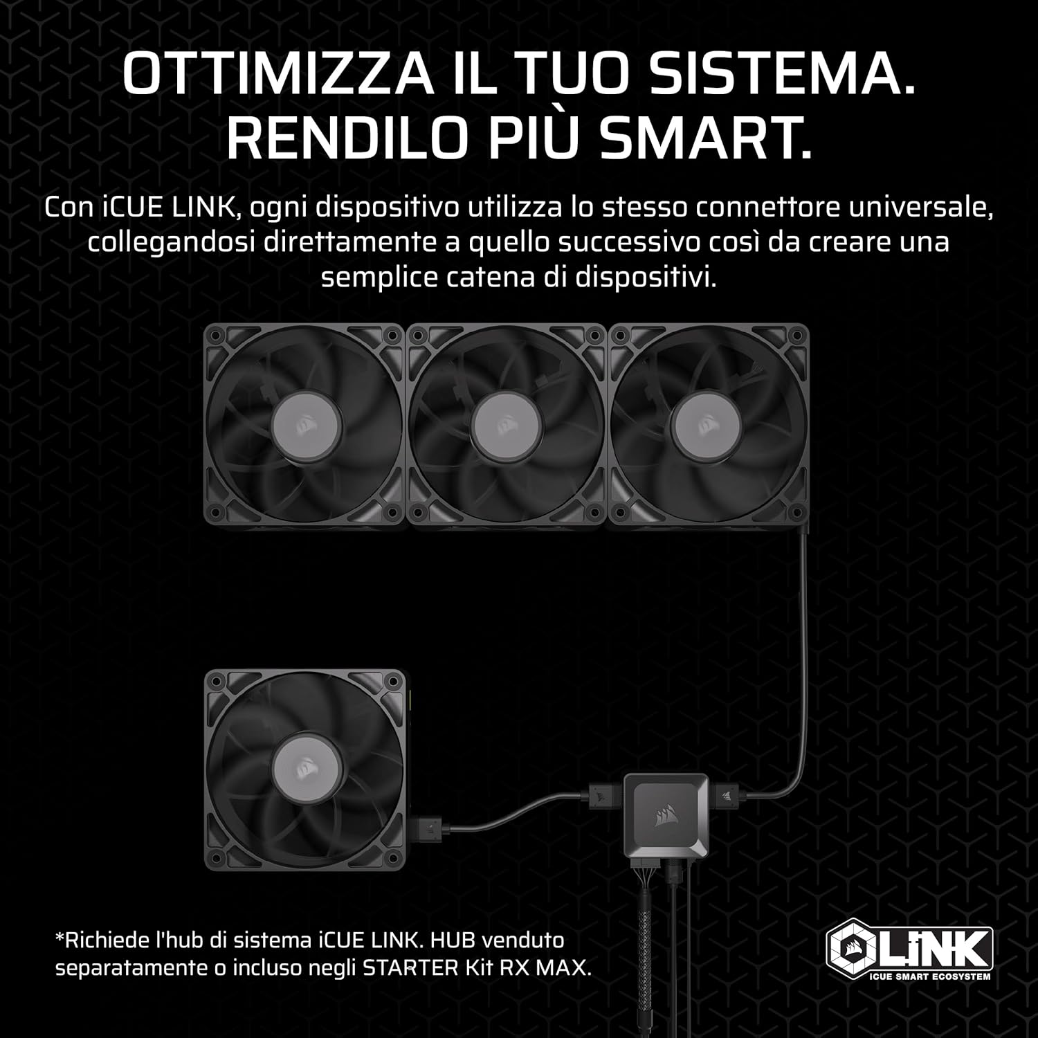 Thumbnail 4 de CORSAIR iCUE LINK RX140 MAX 140mm PWM ventola ad alta pressione statica