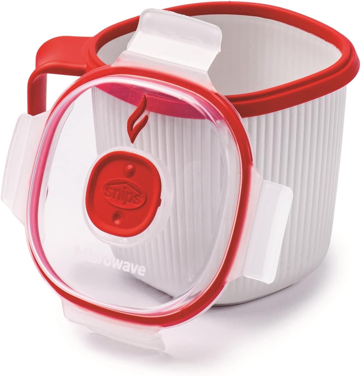 Detalle 2 de Snips Taza Microondas 0.70LT ☕ Blanco y Rojo Italy
