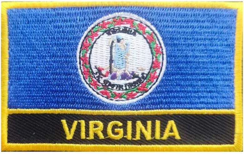 Detalle de Uijokdef Embroidered Virginia Flag Patch, 3.15 x 2 Inch
