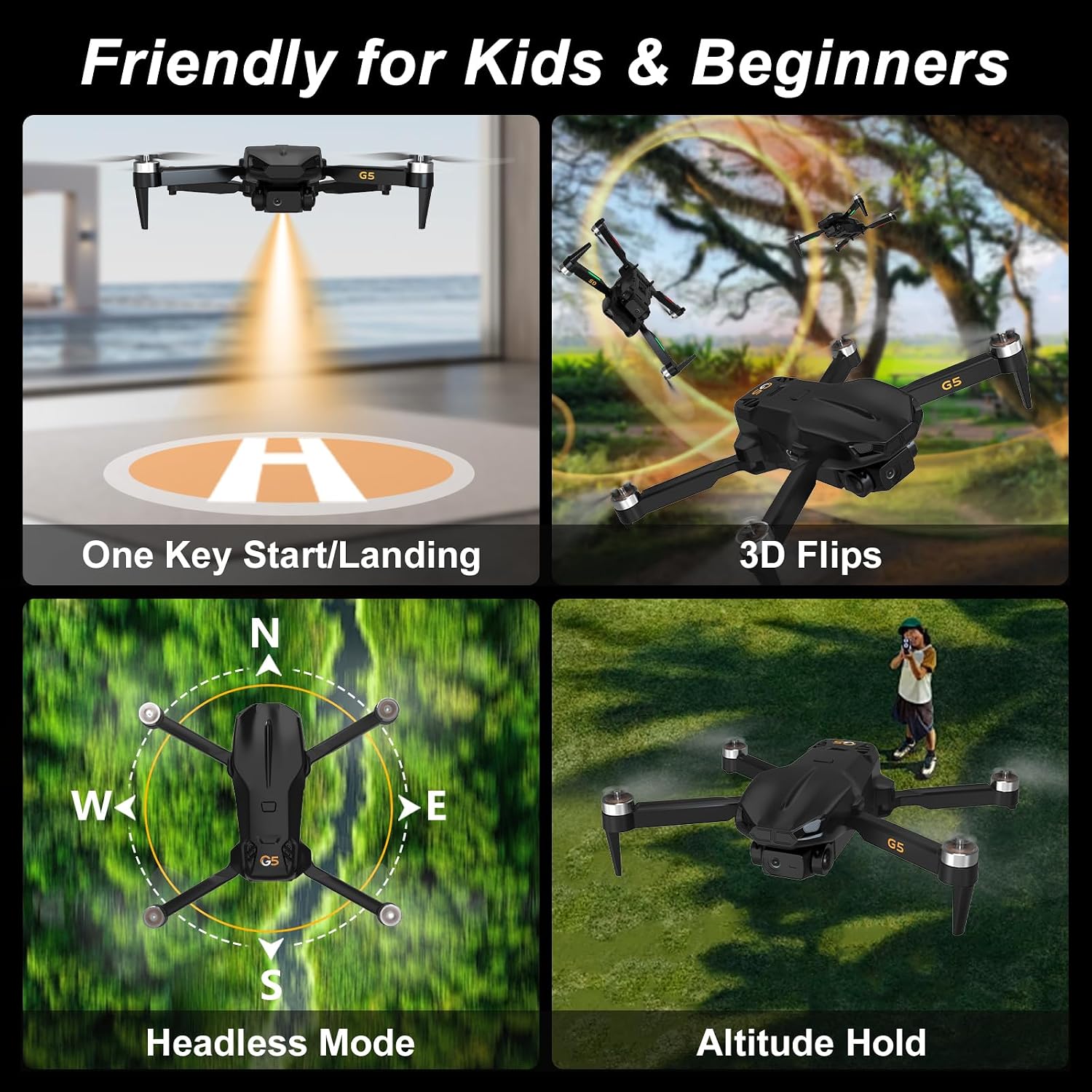 Thumbnail 6 de seektoysrc G5-US-B Foldable Drone with 1080p Camera and 2.8-Inch Screen