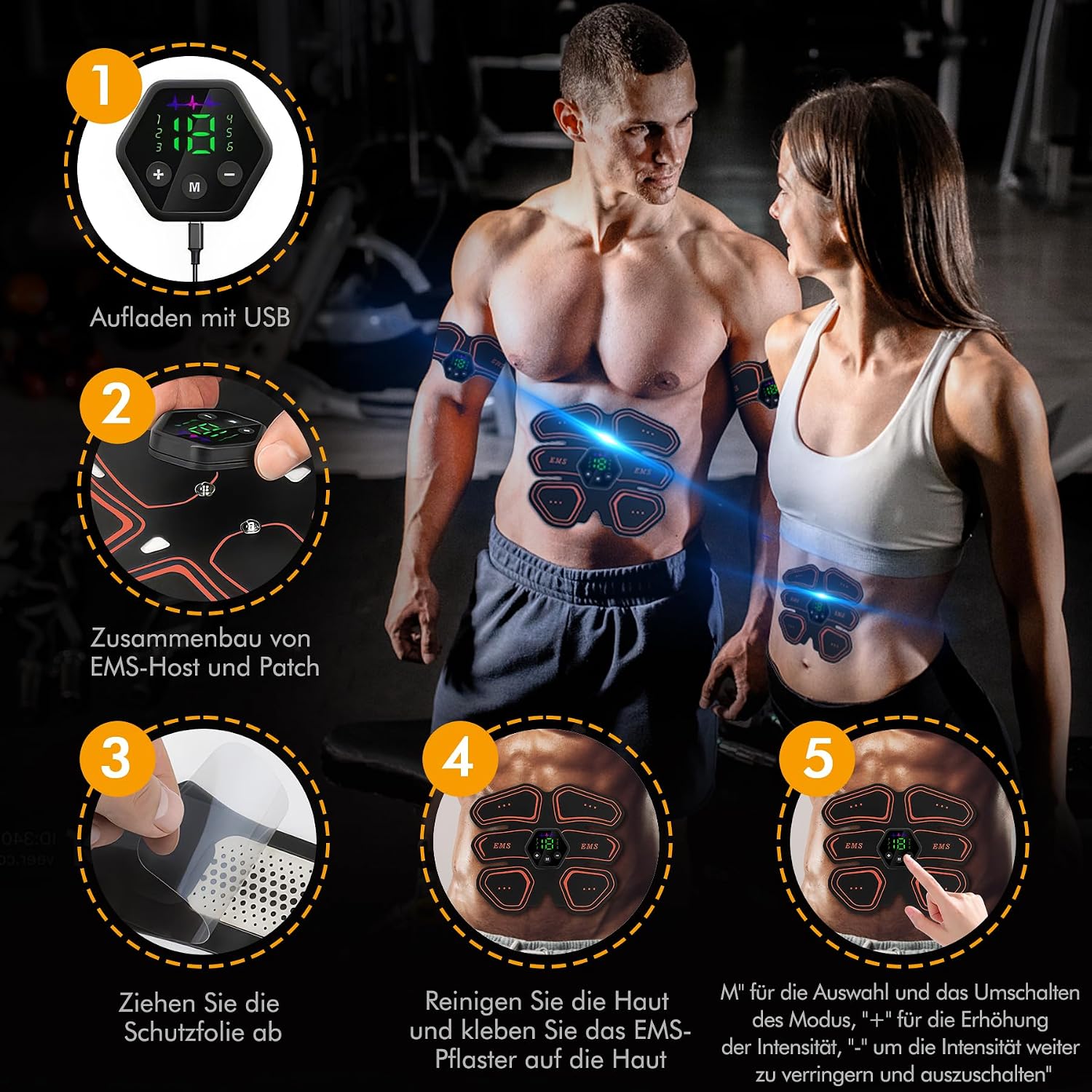 Detalle 2 de iWarmbase EMS Muscle Stimulator — Portable Six‑Mode Ab Trainer for Full Body Tonin
