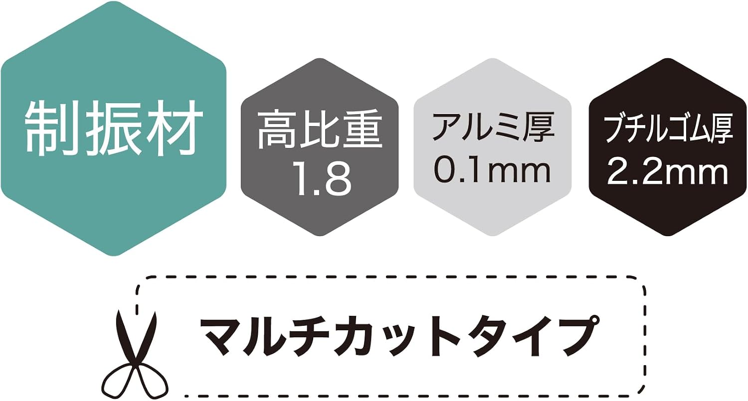 Detalle de オーディオテクニカ AT-AQ450 制振シート 2枚入り 2.3mm厚・アルミ/ブチルゴム