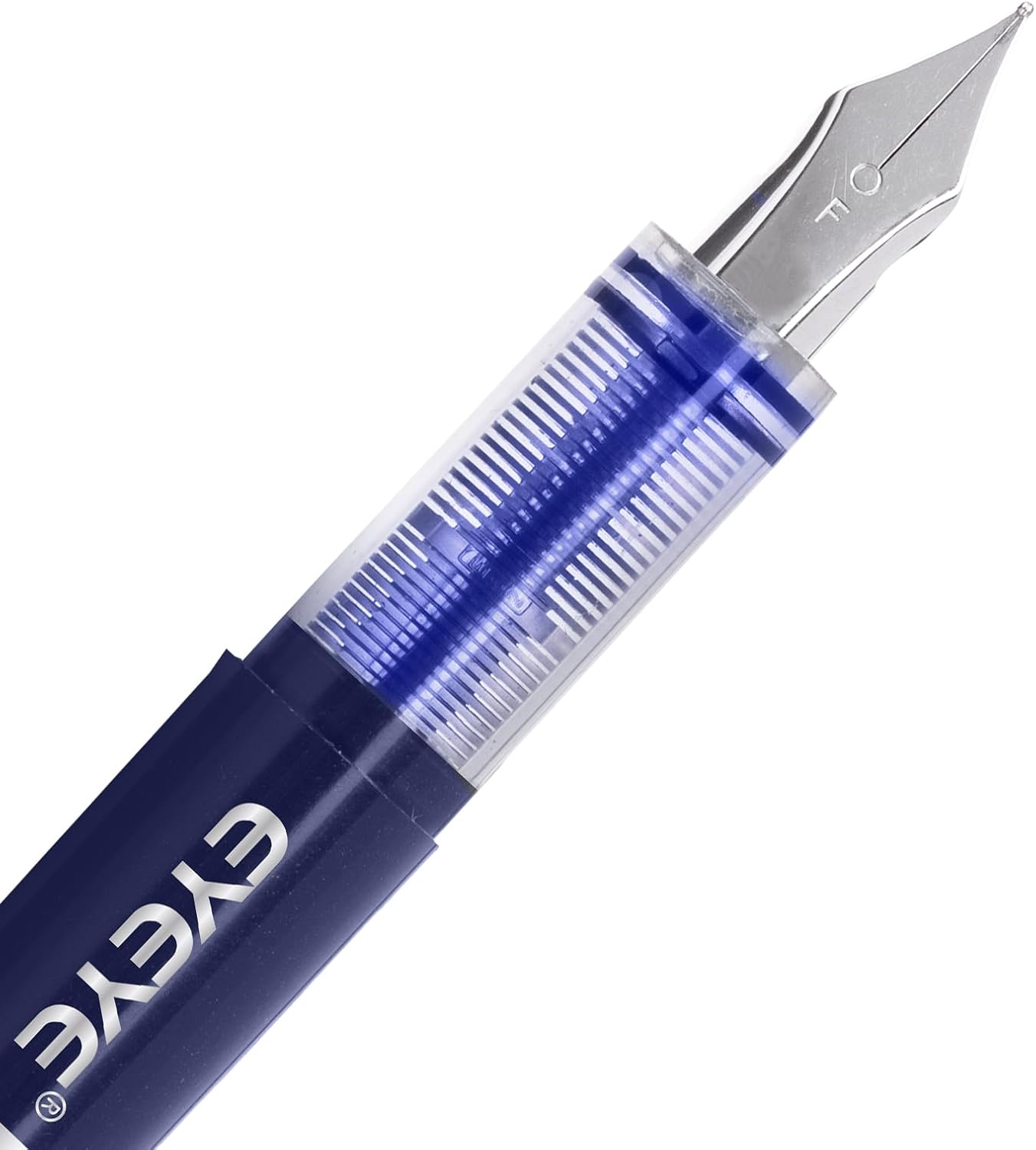 Detalle de EYEYE FP20F-8Blue Disposable Fountain Pens, 8-Pack, Fine 0.5 mm Nib